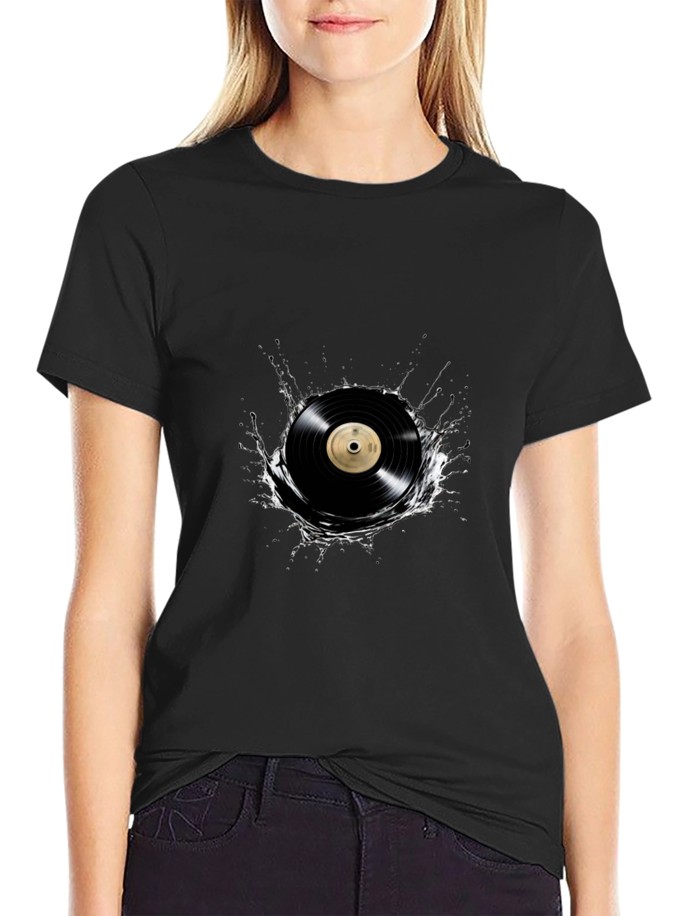 Vinyl Record Splash Graphic T-Shirt