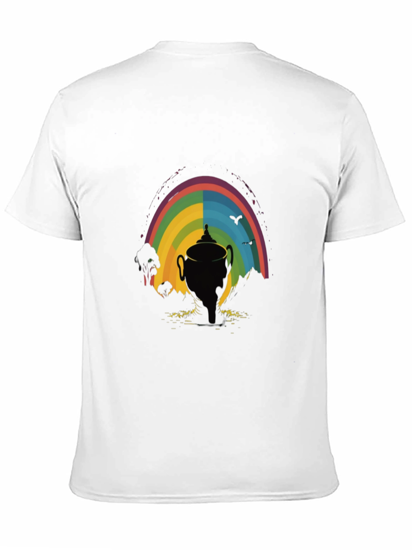 Rainbow Trophy Graphic Tee - Black Cotton Shirt