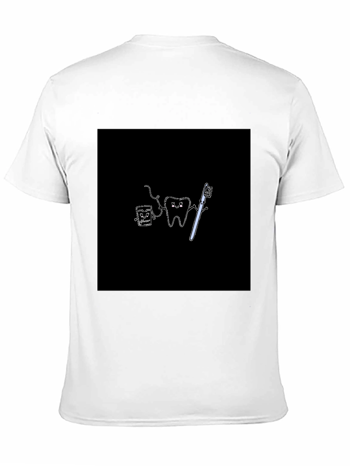 Cute Dental Cartoon Black T-Shirt