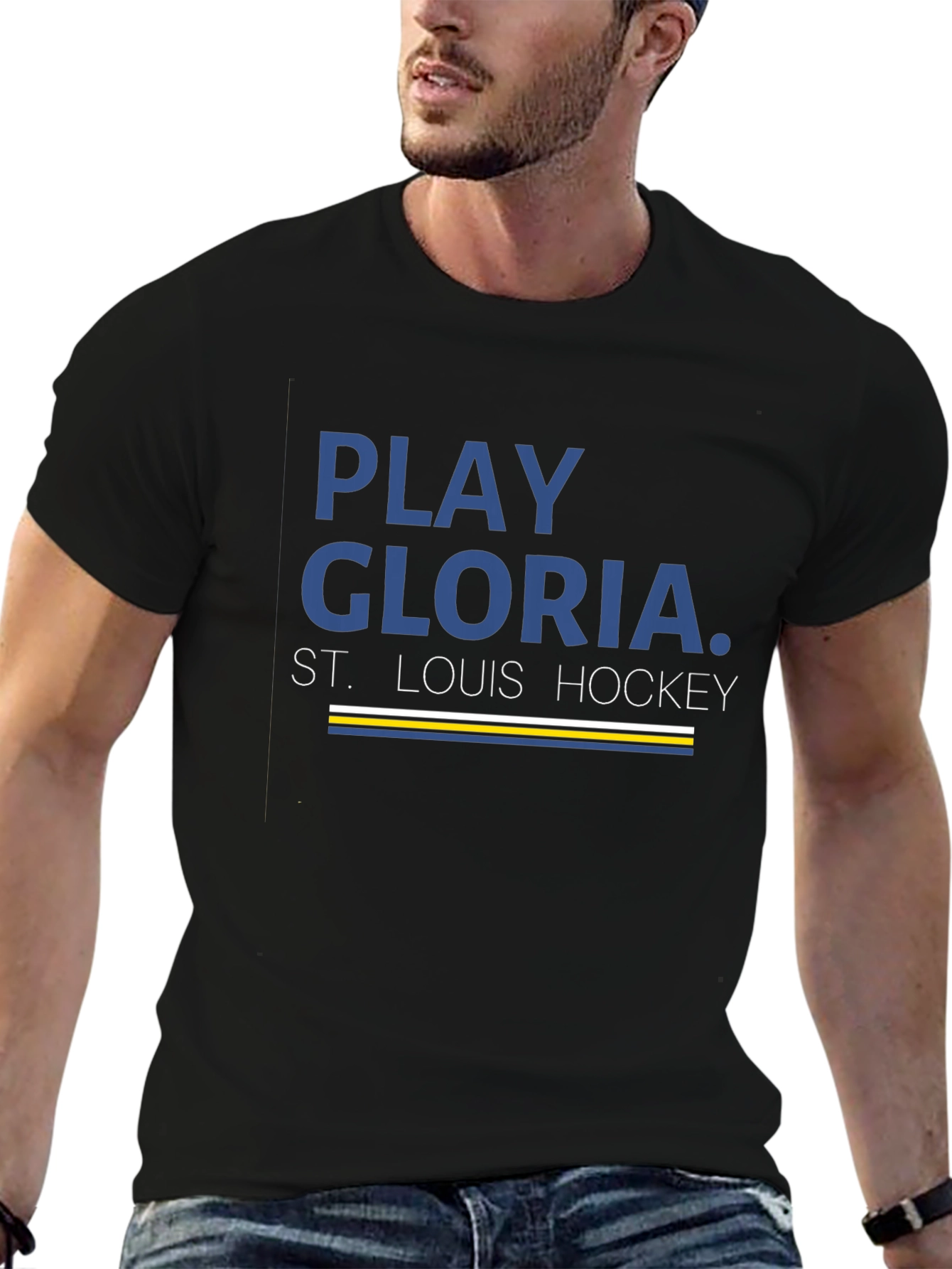 Play Gloria St. Louis Hockey Black T-Shirt