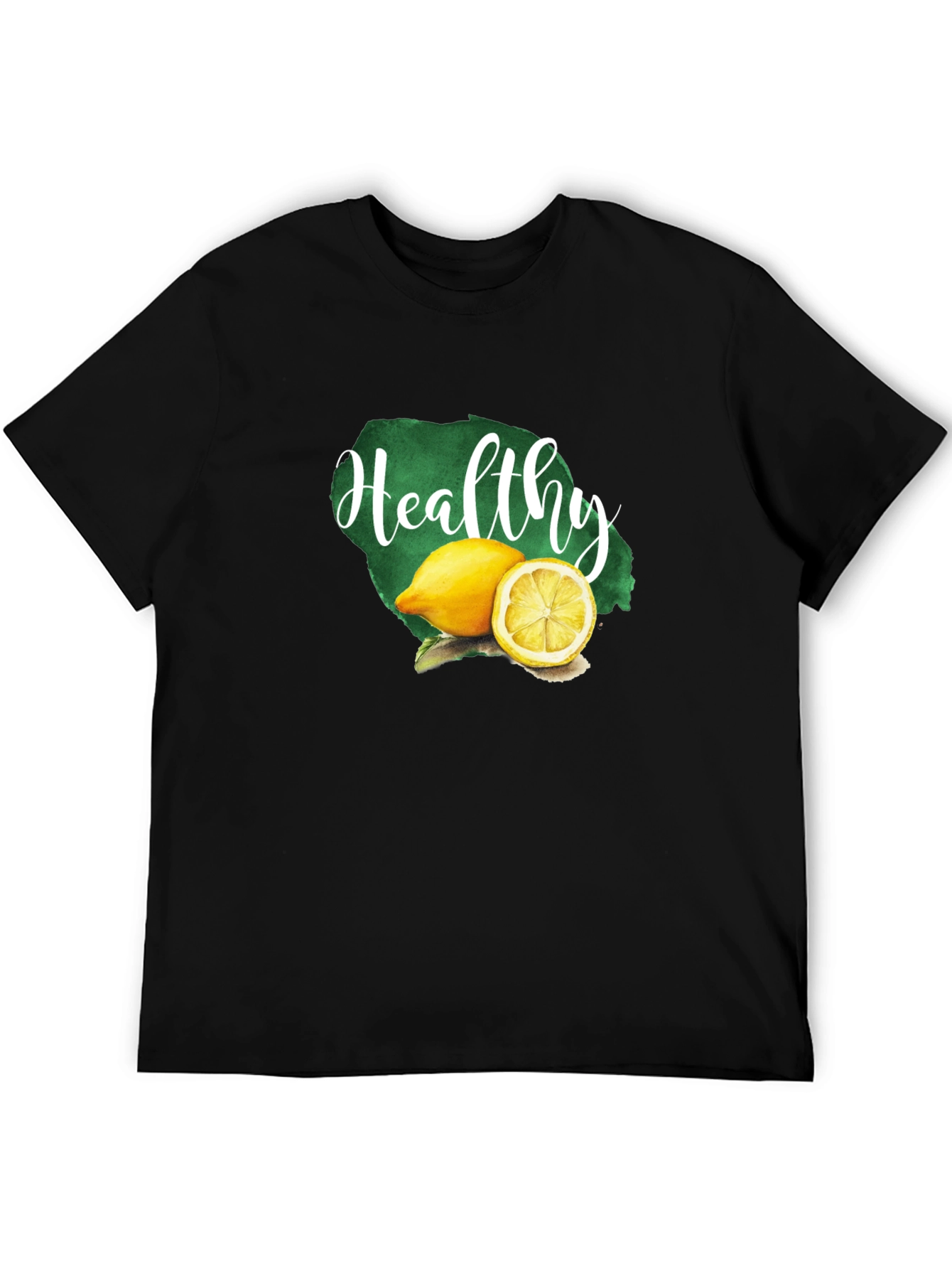 Healthy Lemon Graphic Tee - Unisex Black T-Shirt