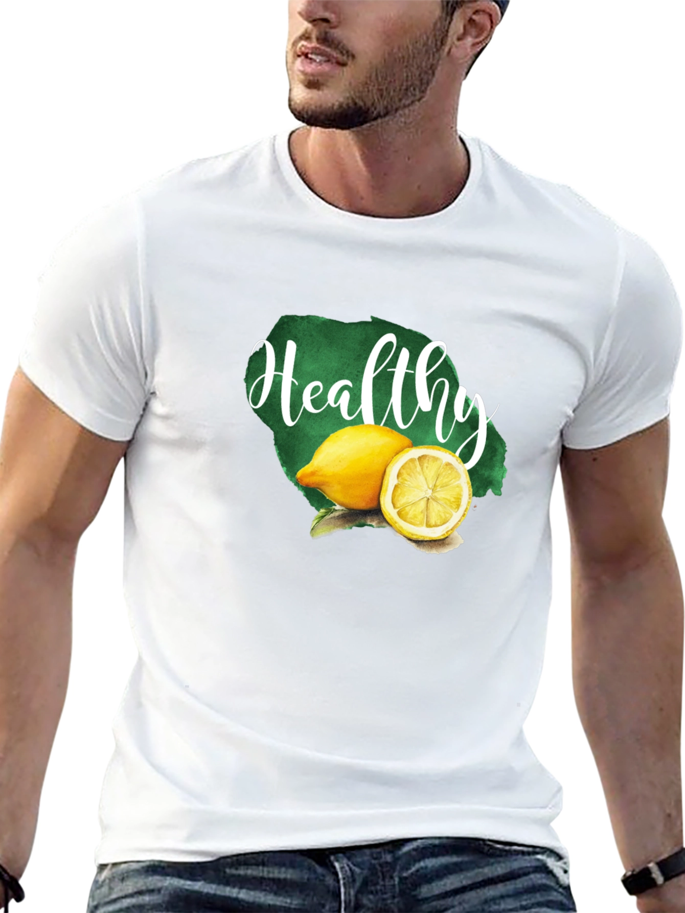 Healthy Lemon Graphic Tee - Unisex Black T-Shirt