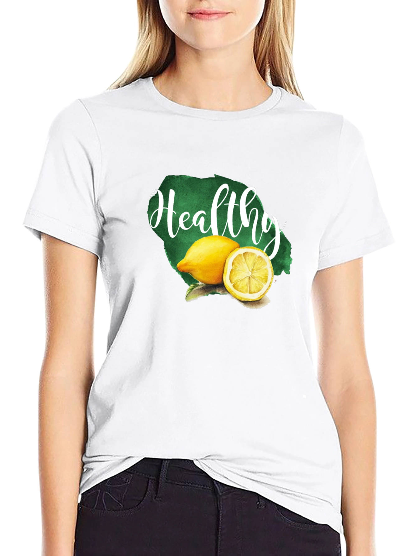 Healthy Lemon Graphic Tee - Unisex Black T-Shirt