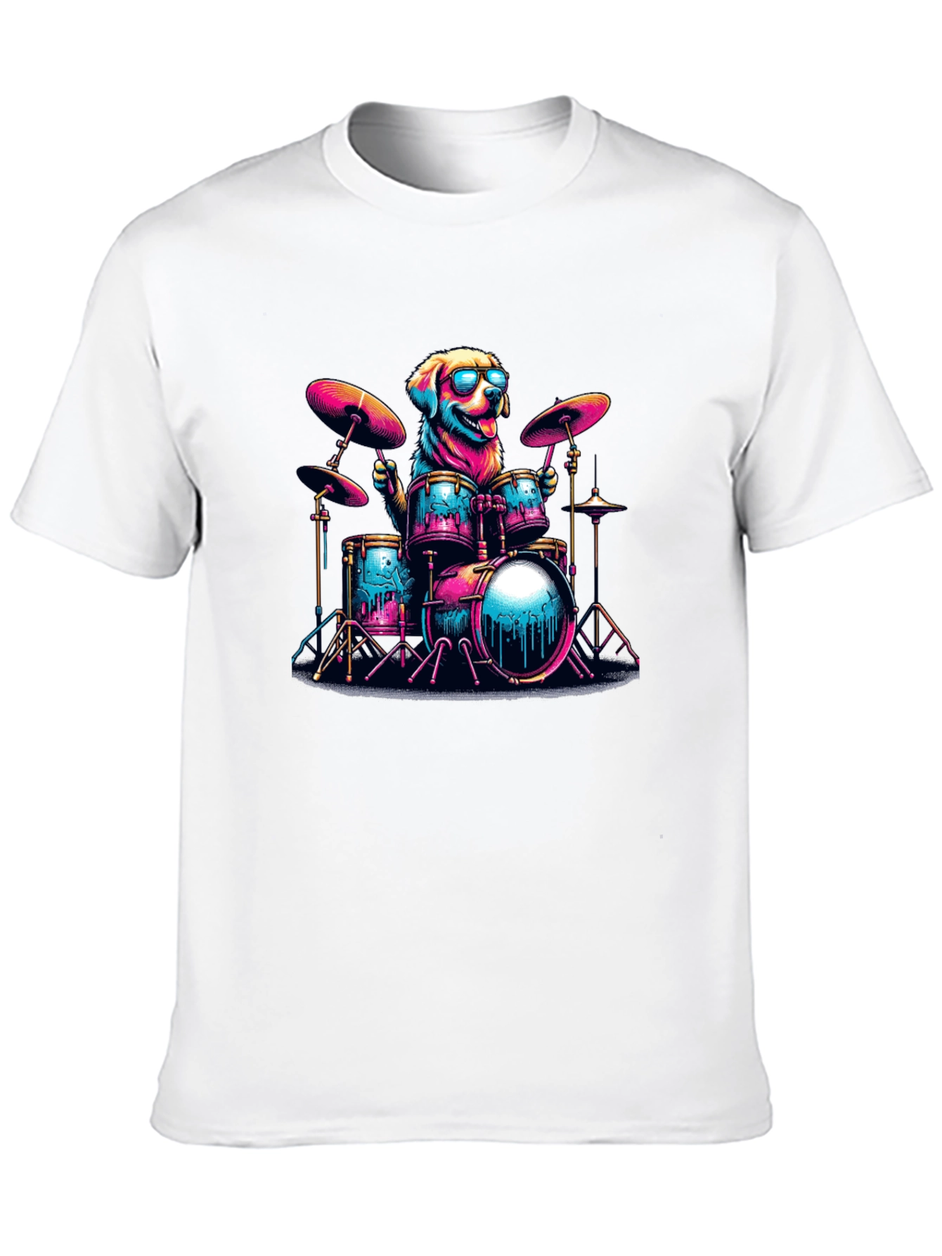 Dog Drummer T-Shirt - Cool Canine Musician