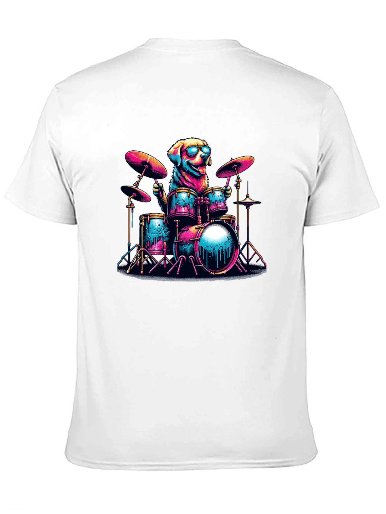 Dog Drummer T-Shirt - Cool Canine Musician