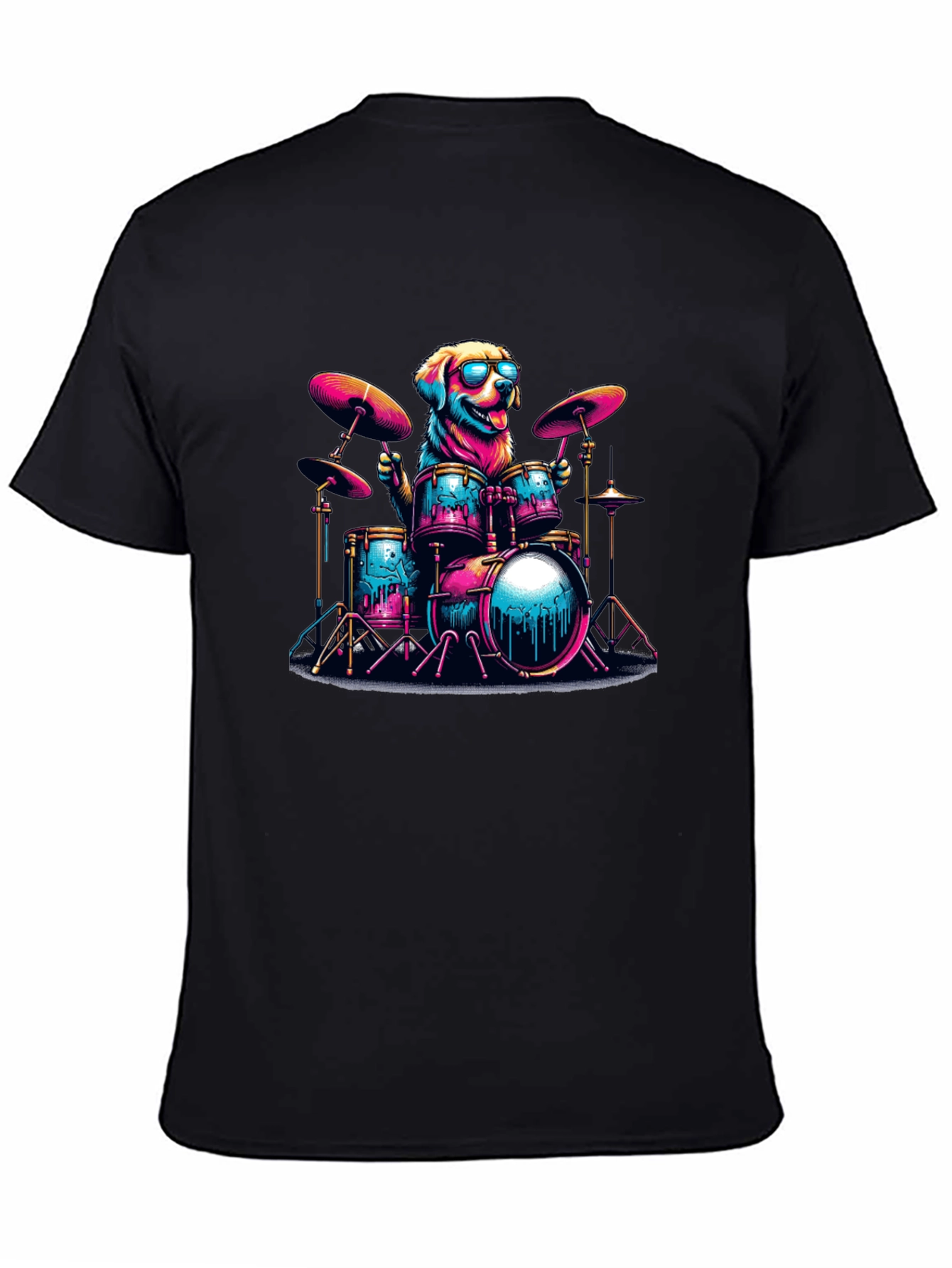 Dog Drummer T-Shirt - Cool Canine Musician