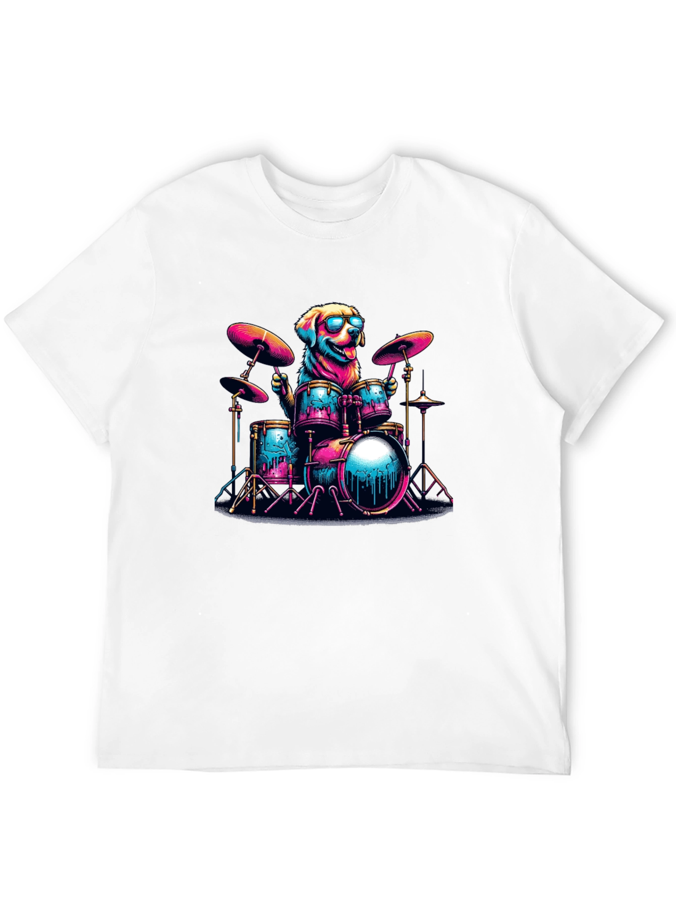 Dog Drummer T-Shirt - Cool Canine Musician