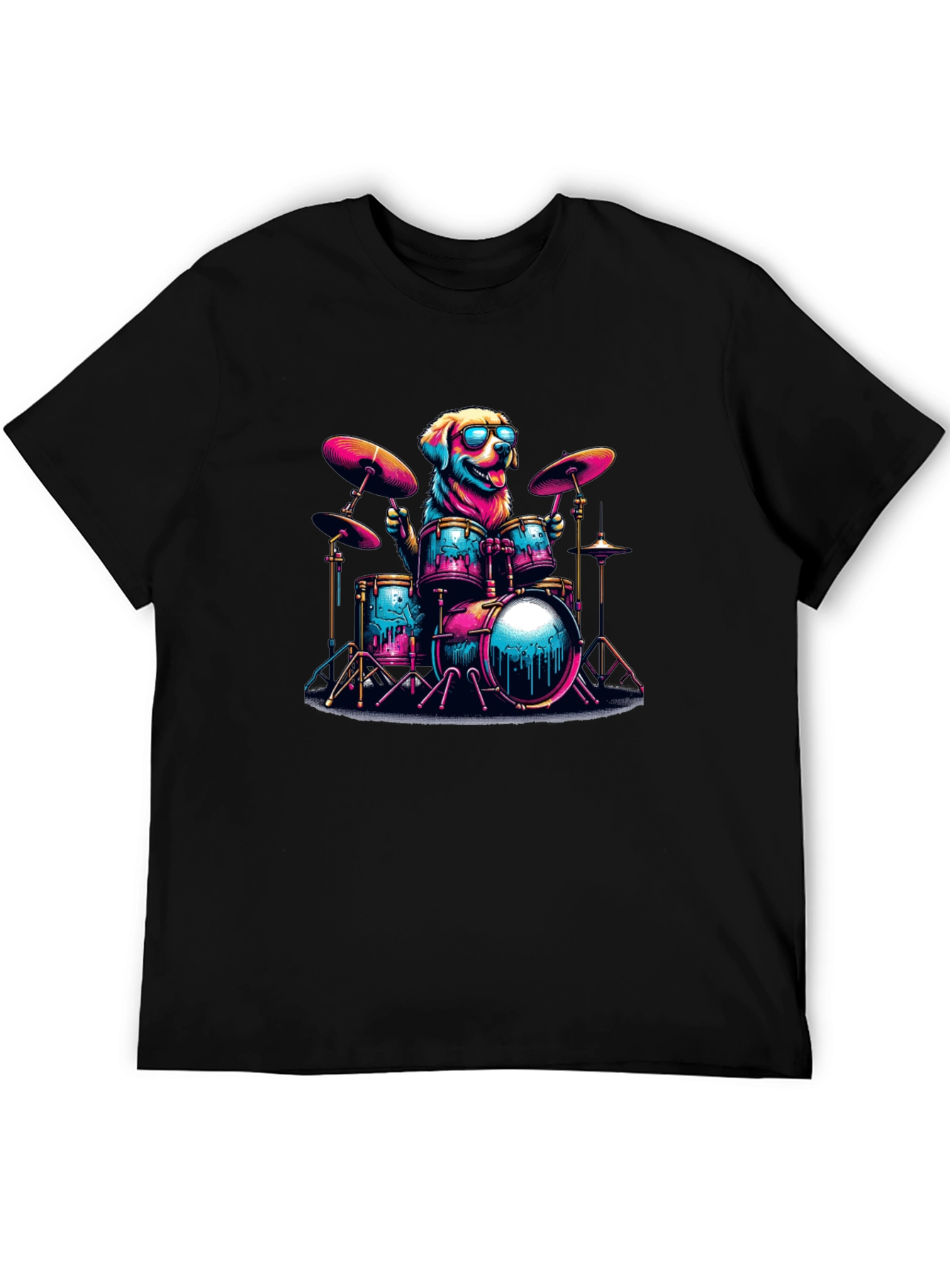 Dog Drummer T-Shirt - Cool Canine Musician