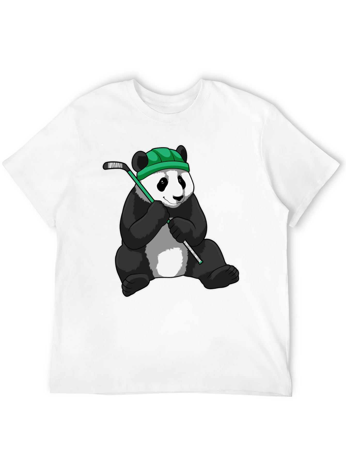 Panda Hockey Player Graphic T-Shirt