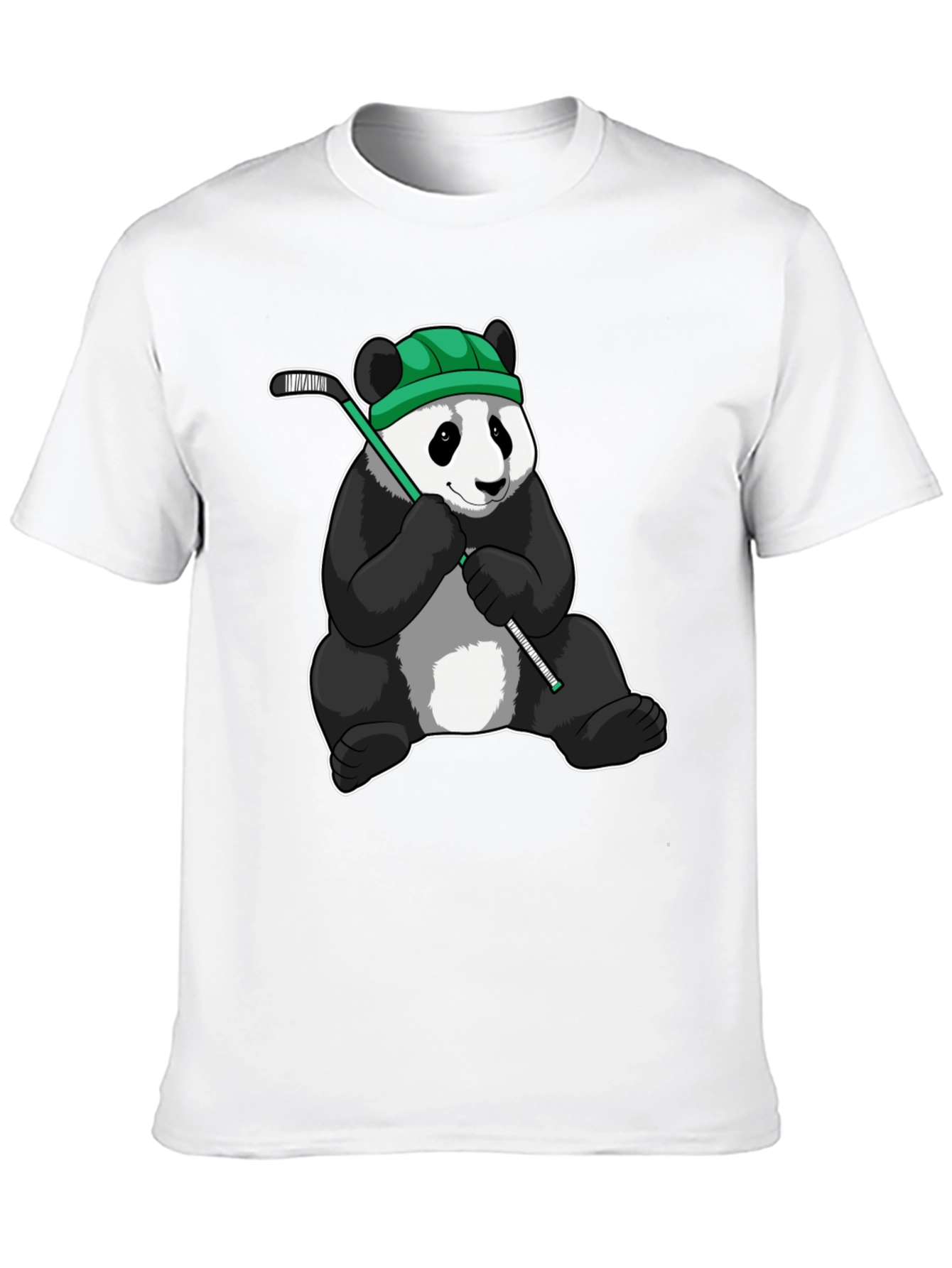 Panda Hockey Player Graphic T-Shirt