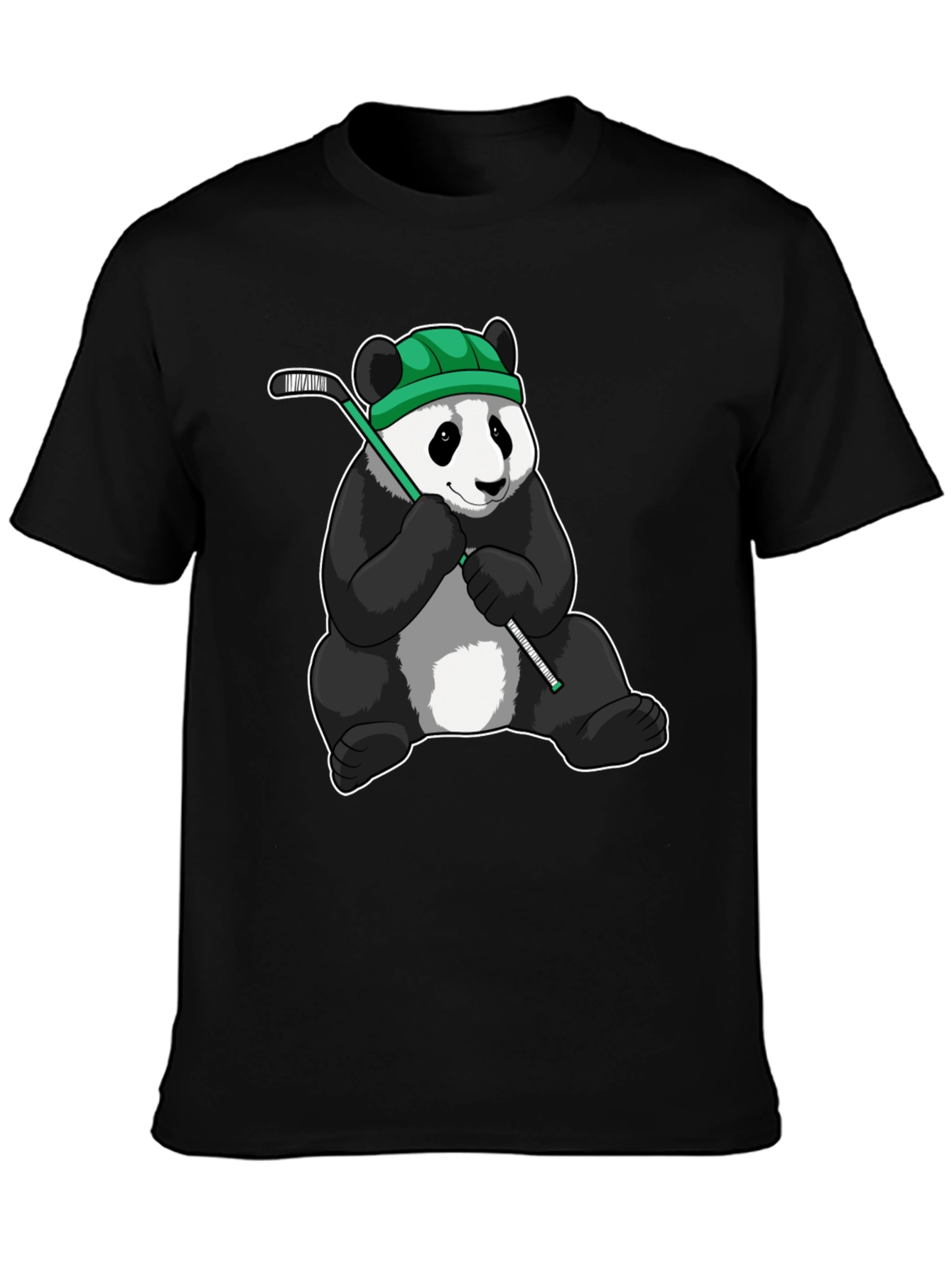 Panda Hockey Player Graphic T-Shirt