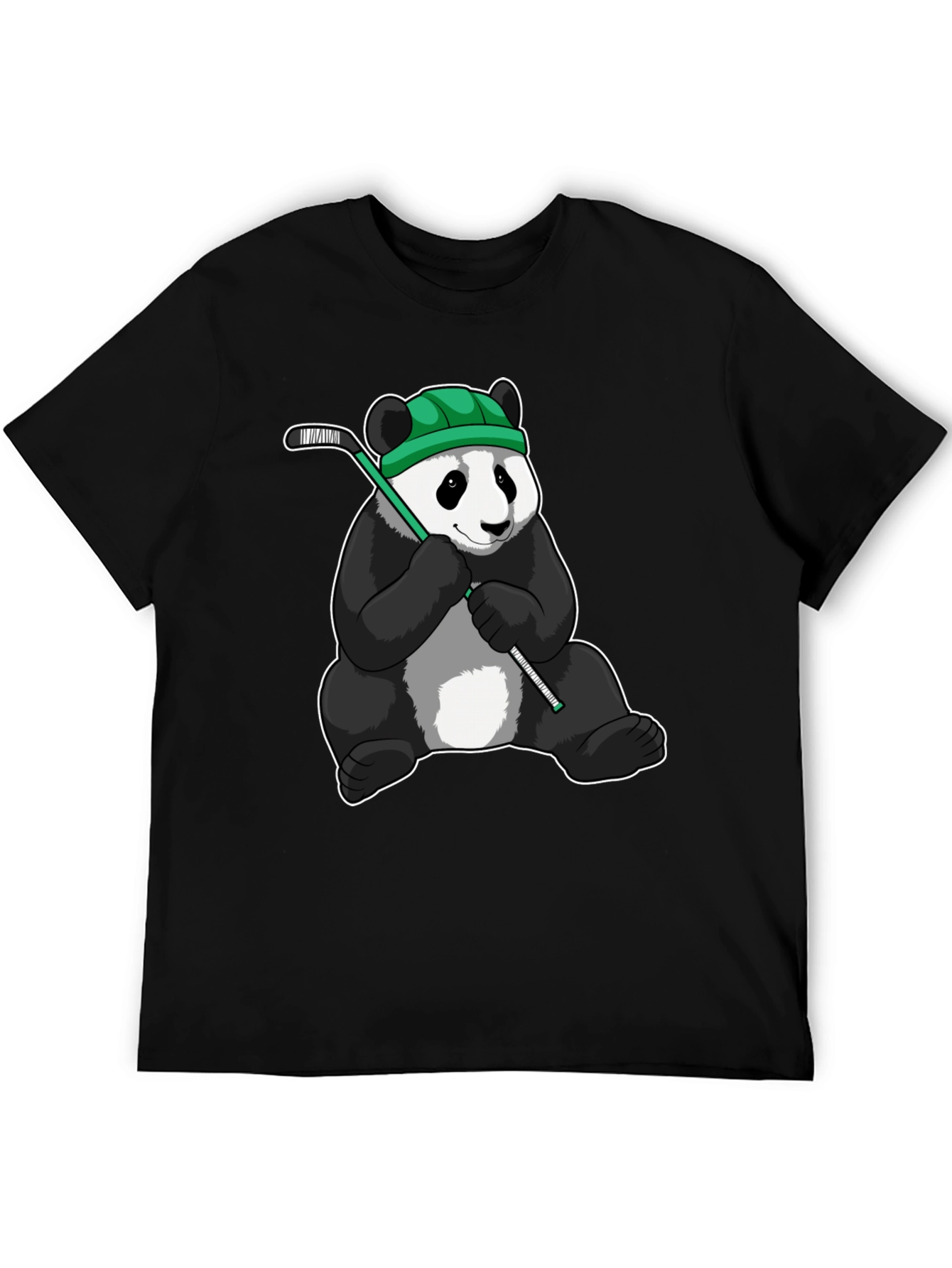 Panda Hockey Player Graphic T-Shirt