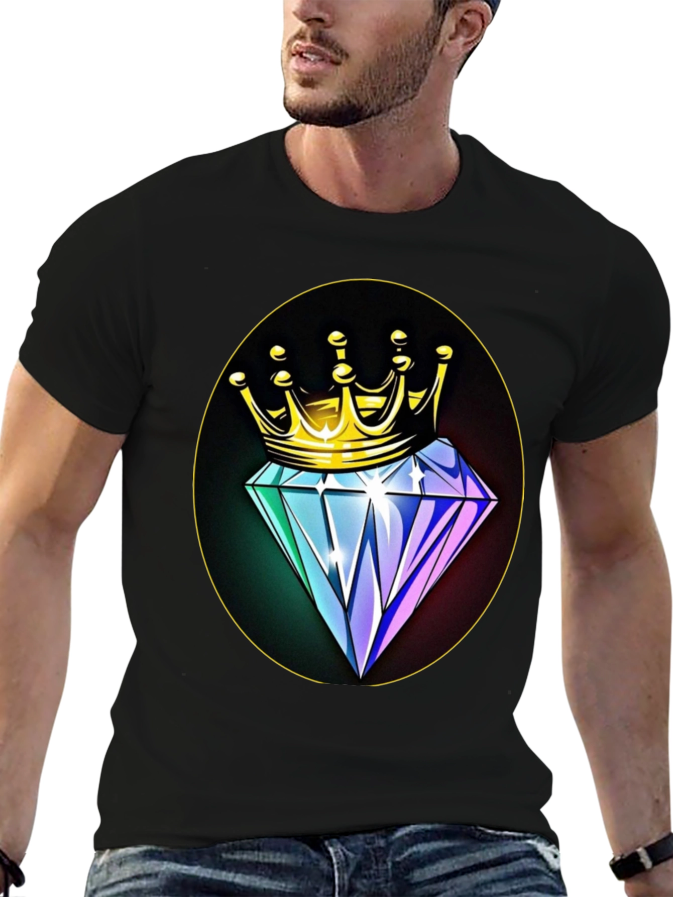 Crown Diamond Graphic Tee - Mens Black T-Shirt