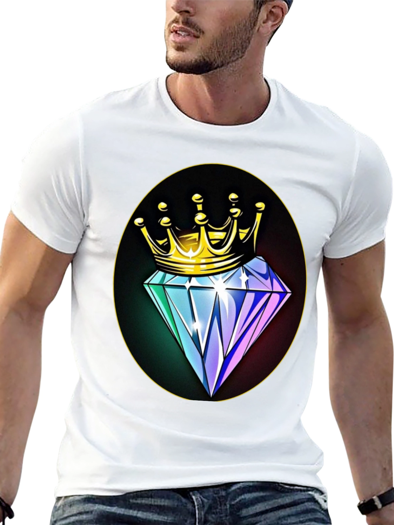 Crown Diamond Graphic Tee - Mens Black T-Shirt