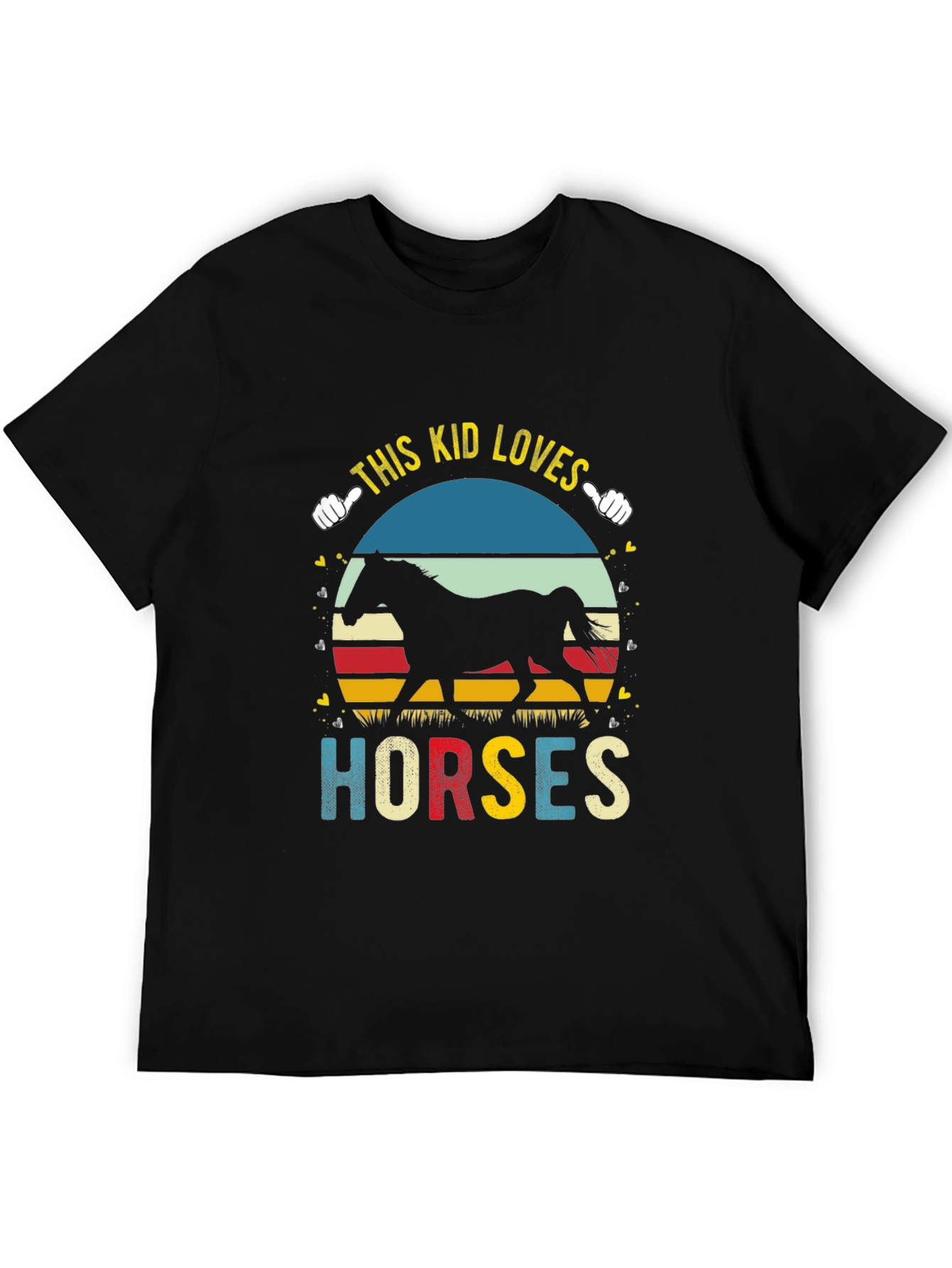 This Kid Loves Horses Black T-Shirt