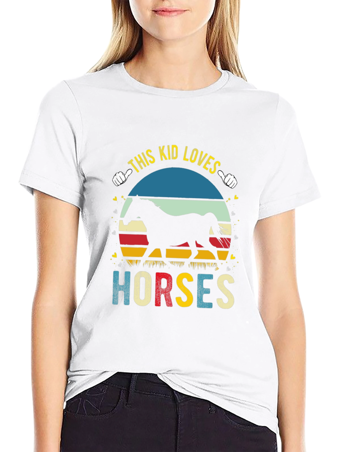 This Kid Loves Horses Black T-Shirt