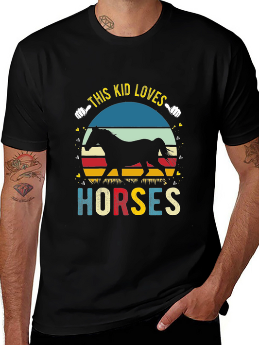 This Kid Loves Horses Black T-Shirt