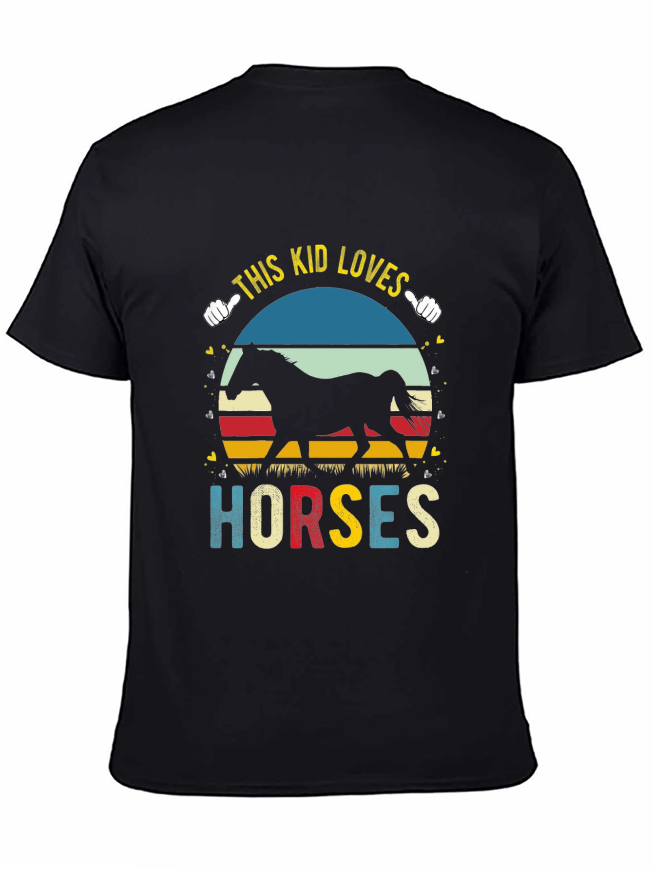 This Kid Loves Horses Black T-Shirt