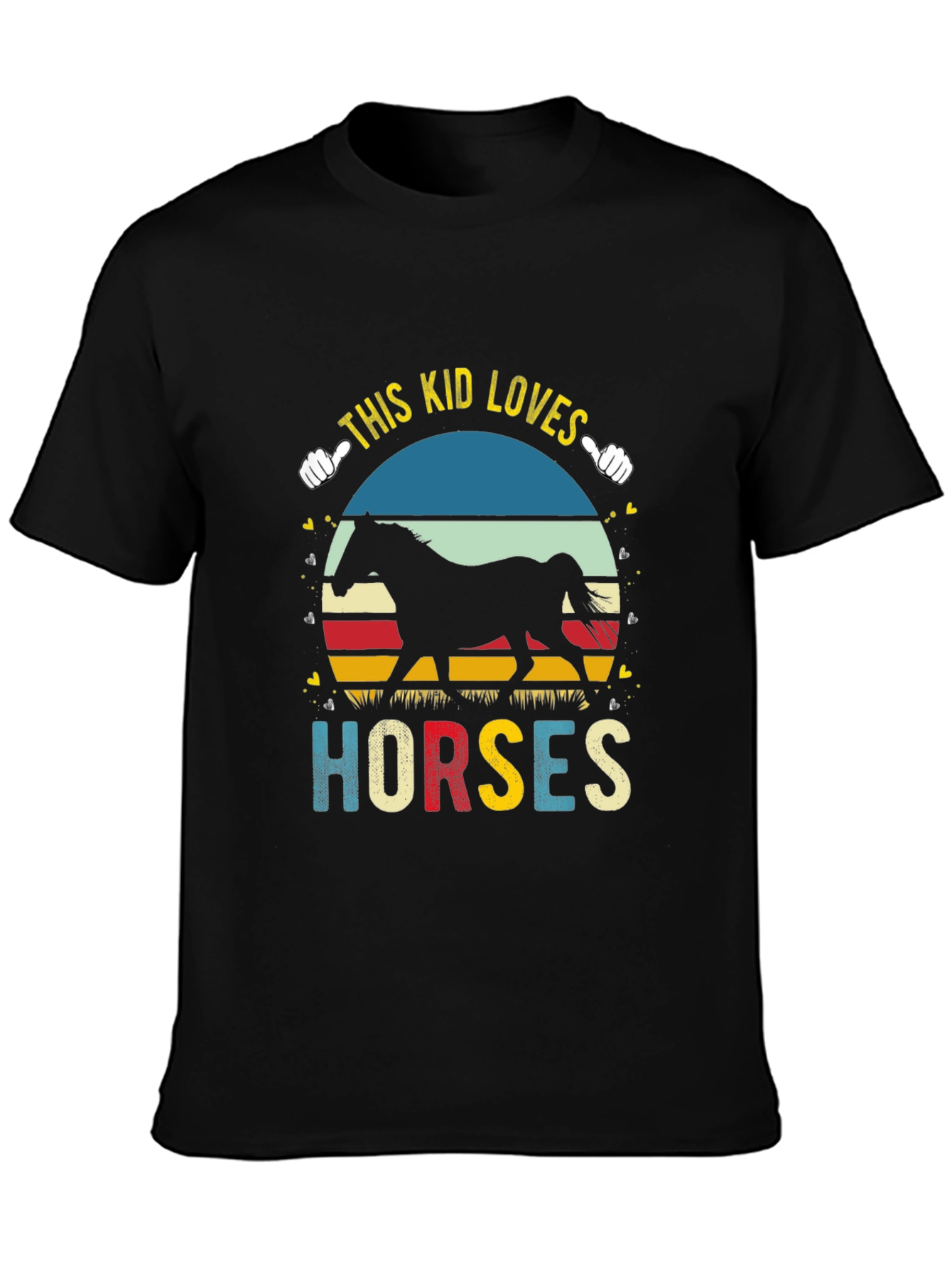 This Kid Loves Horses Black T-Shirt