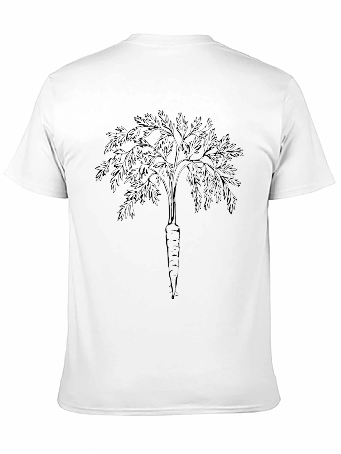 Carrot Tree Black T-Shirt - Unique Botanical Print