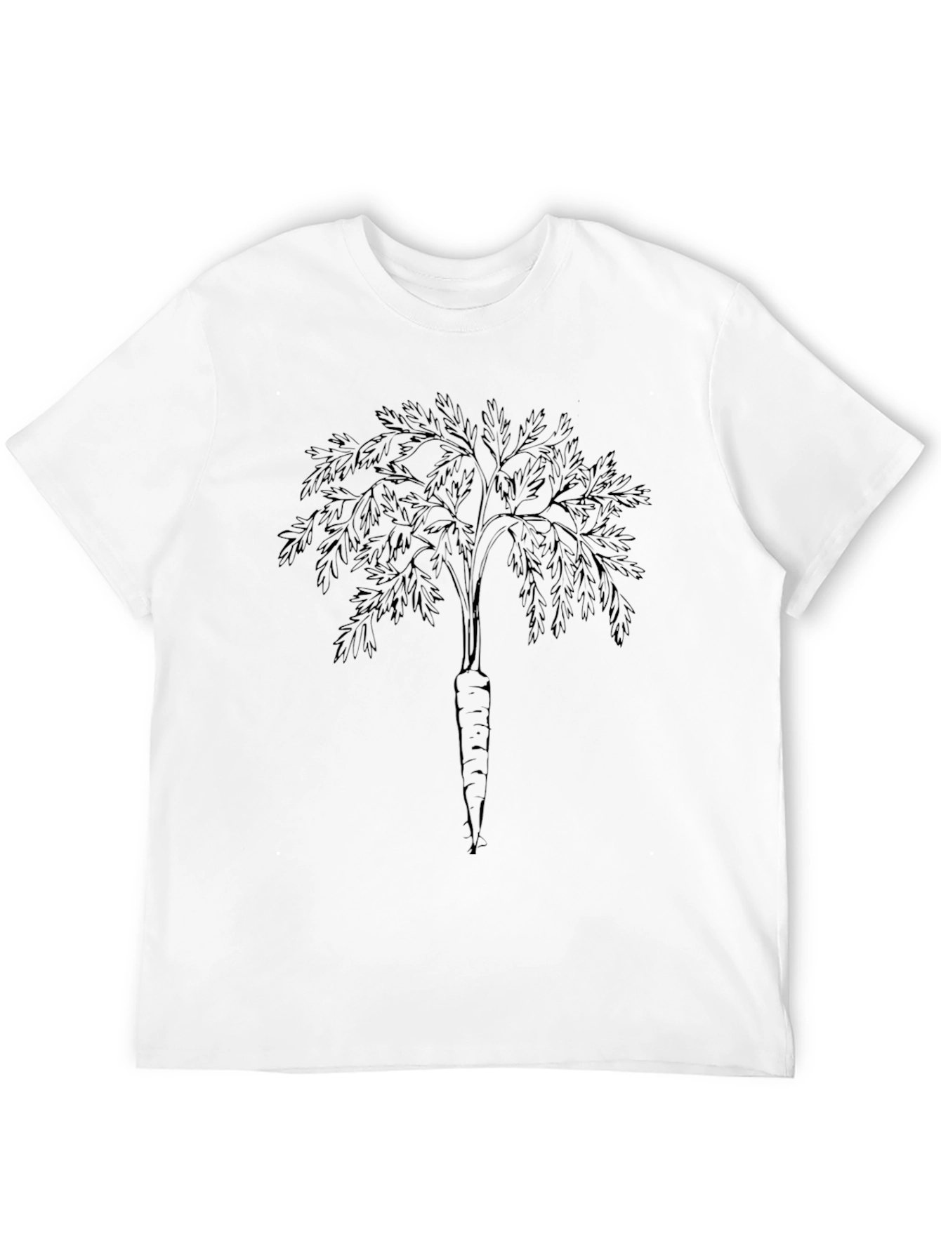 Carrot Tree Black T-Shirt - Unique Botanical Print