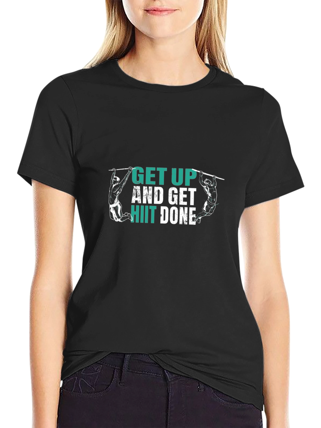 Get Up HIIT Done Black T-Shirt Fitness Motivation