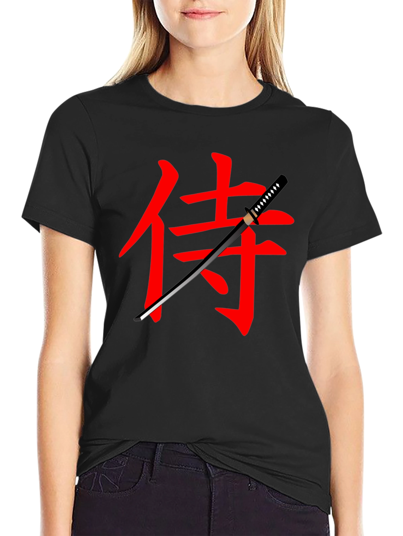 Samurai Katana Graphic Black T-Shirt