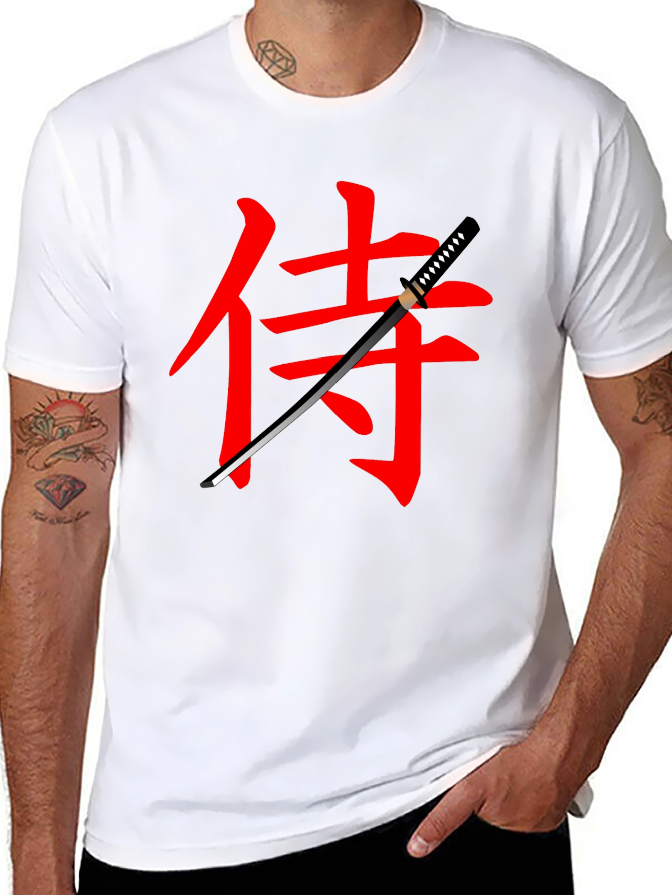 Samurai Katana Graphic Black T-Shirt