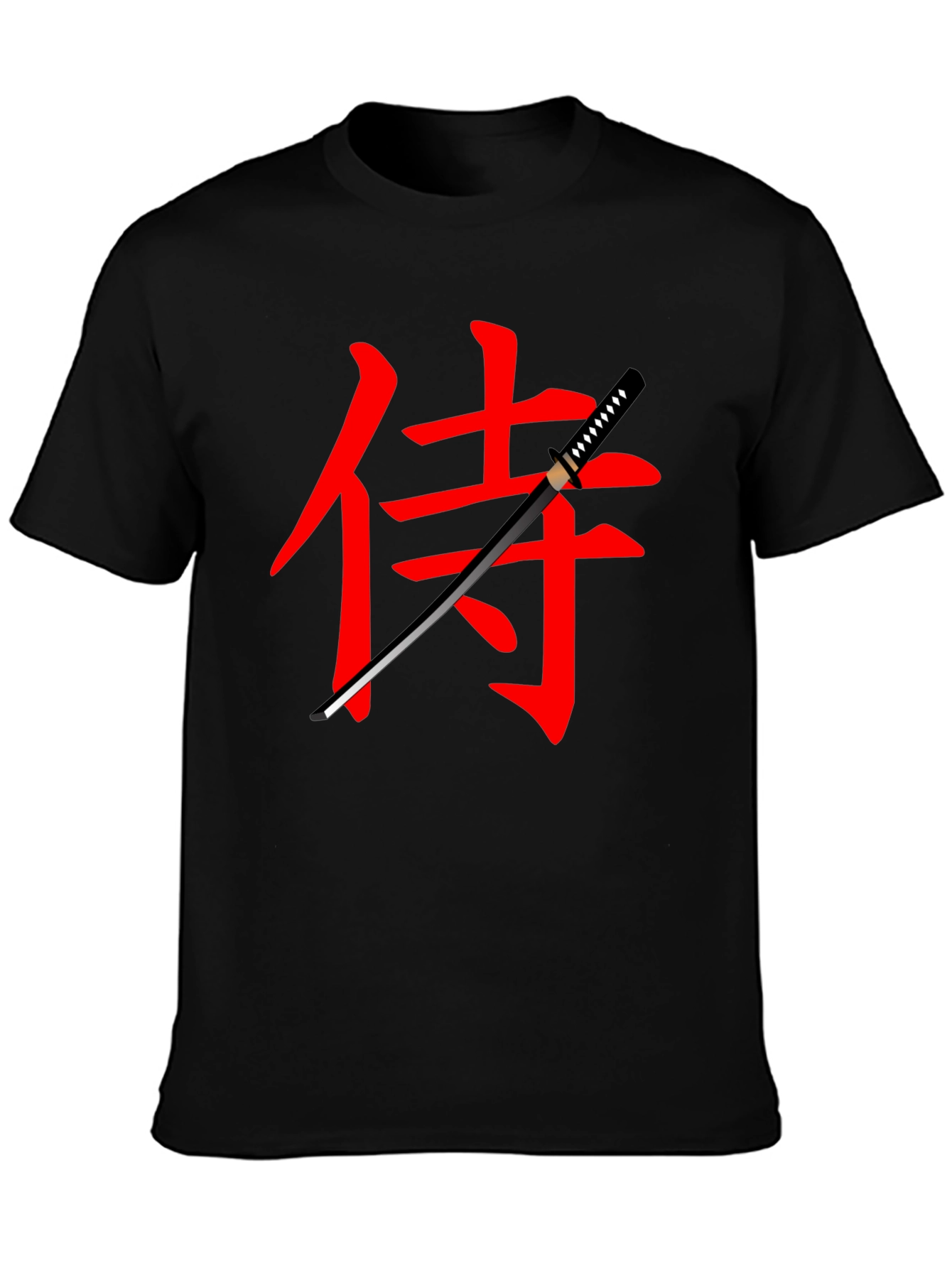 Samurai Katana Graphic Black T-Shirt