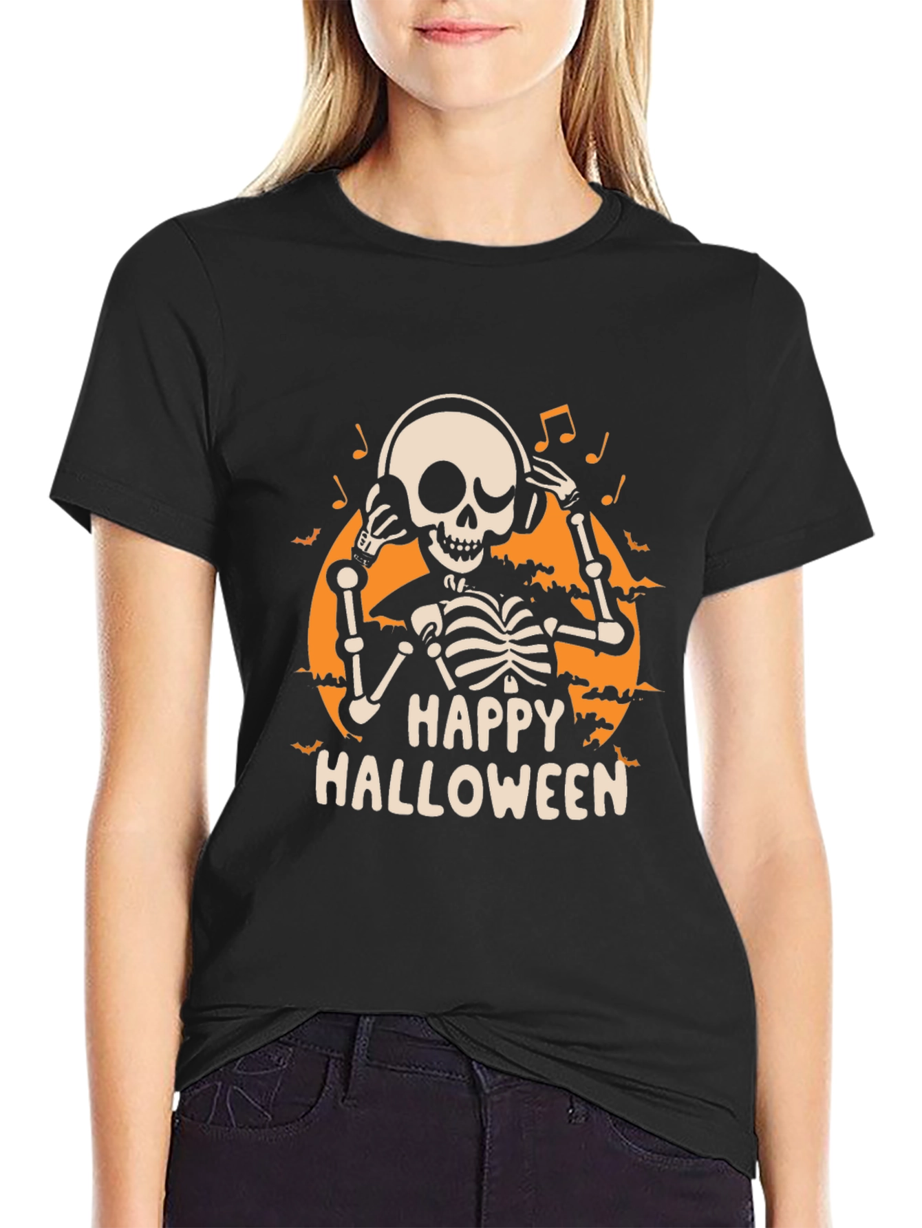 Happy Halloween Skeleton DJ T-Shirt