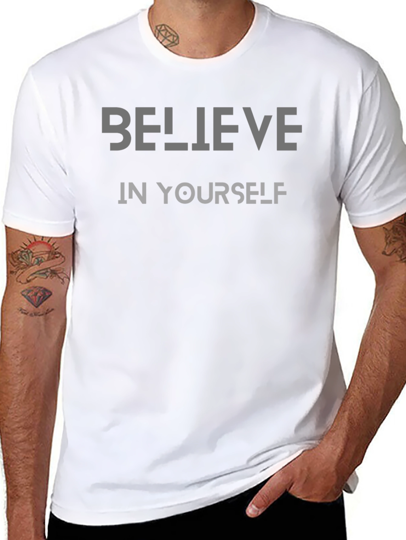 Believe In Yourself Graphic Tee - Motivational Black T-Shirt