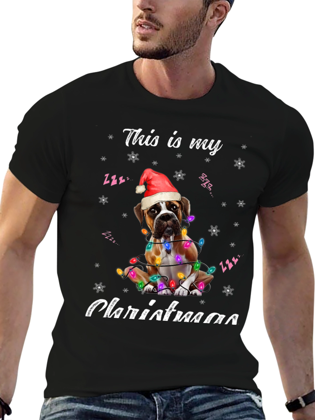 Christmas Boxer Dog T-Shirt