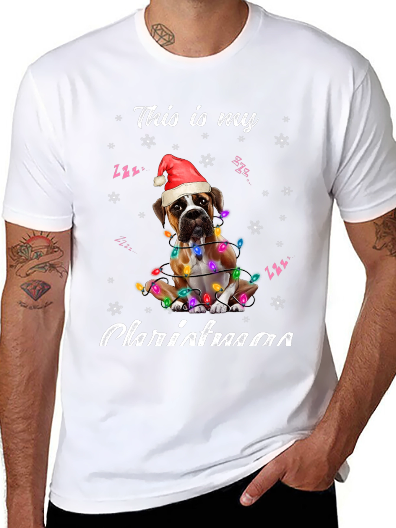 Christmas Boxer Dog T-Shirt