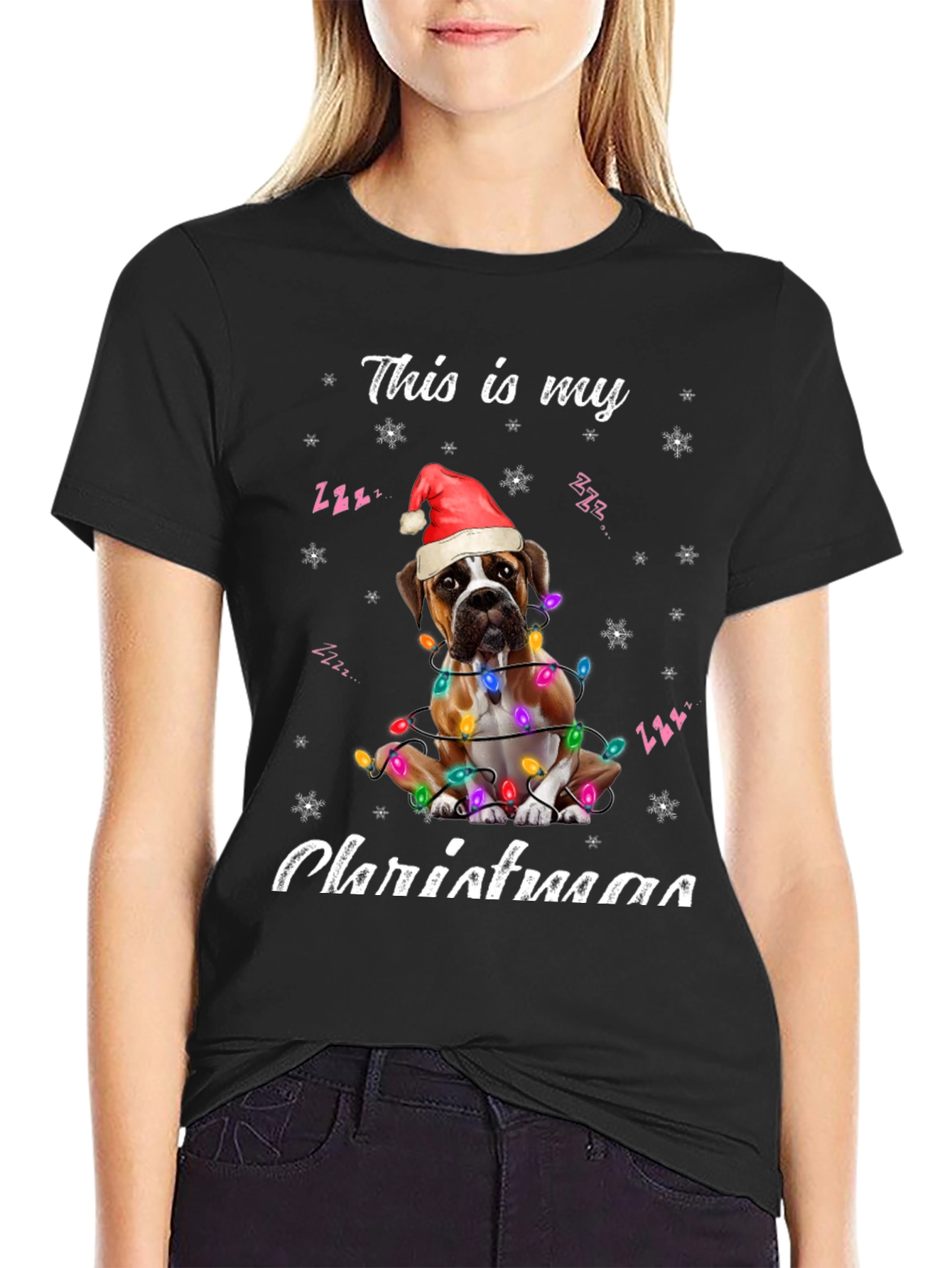 Christmas Boxer Dog T-Shirt