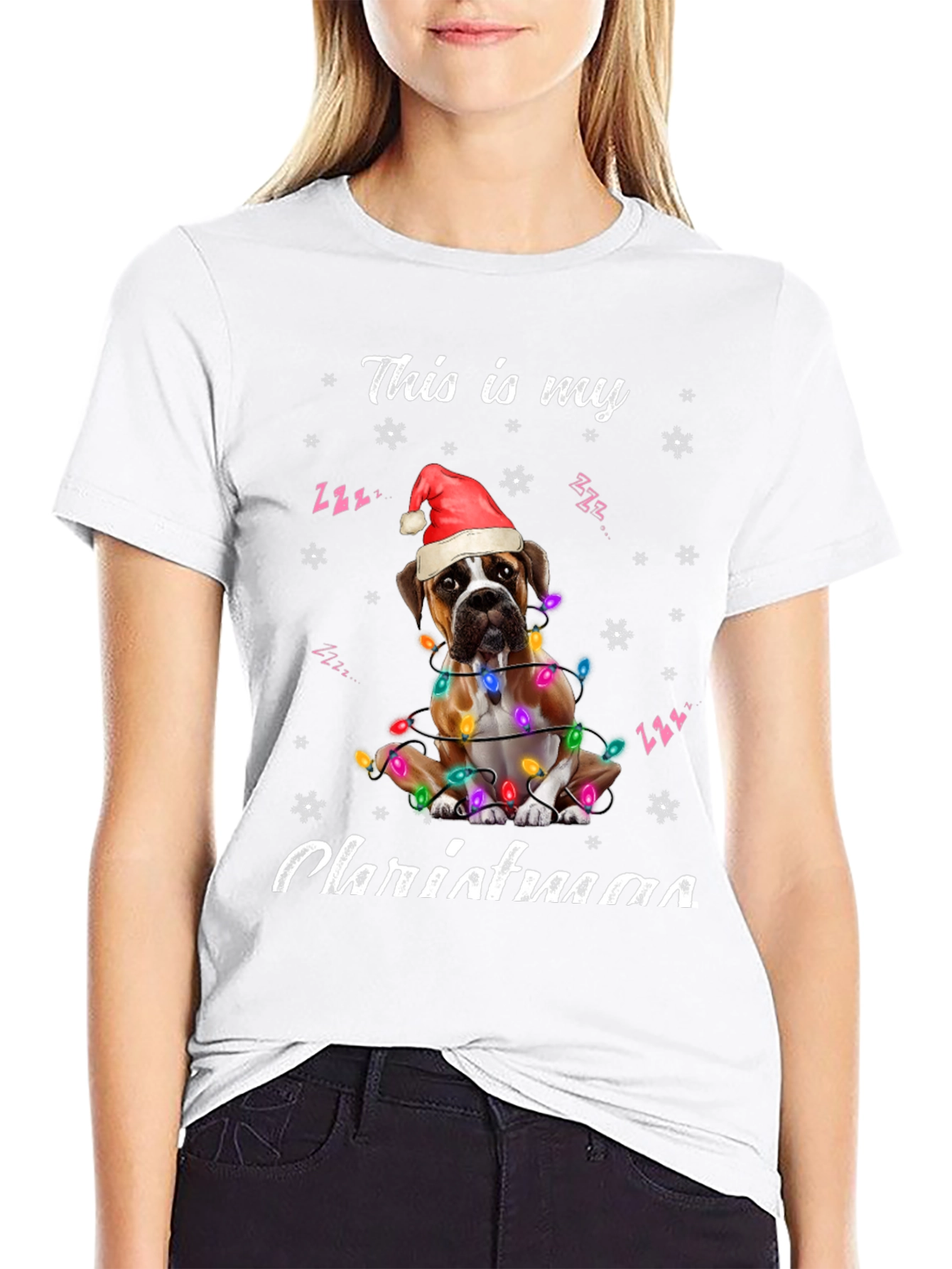 Christmas Boxer Dog T-Shirt