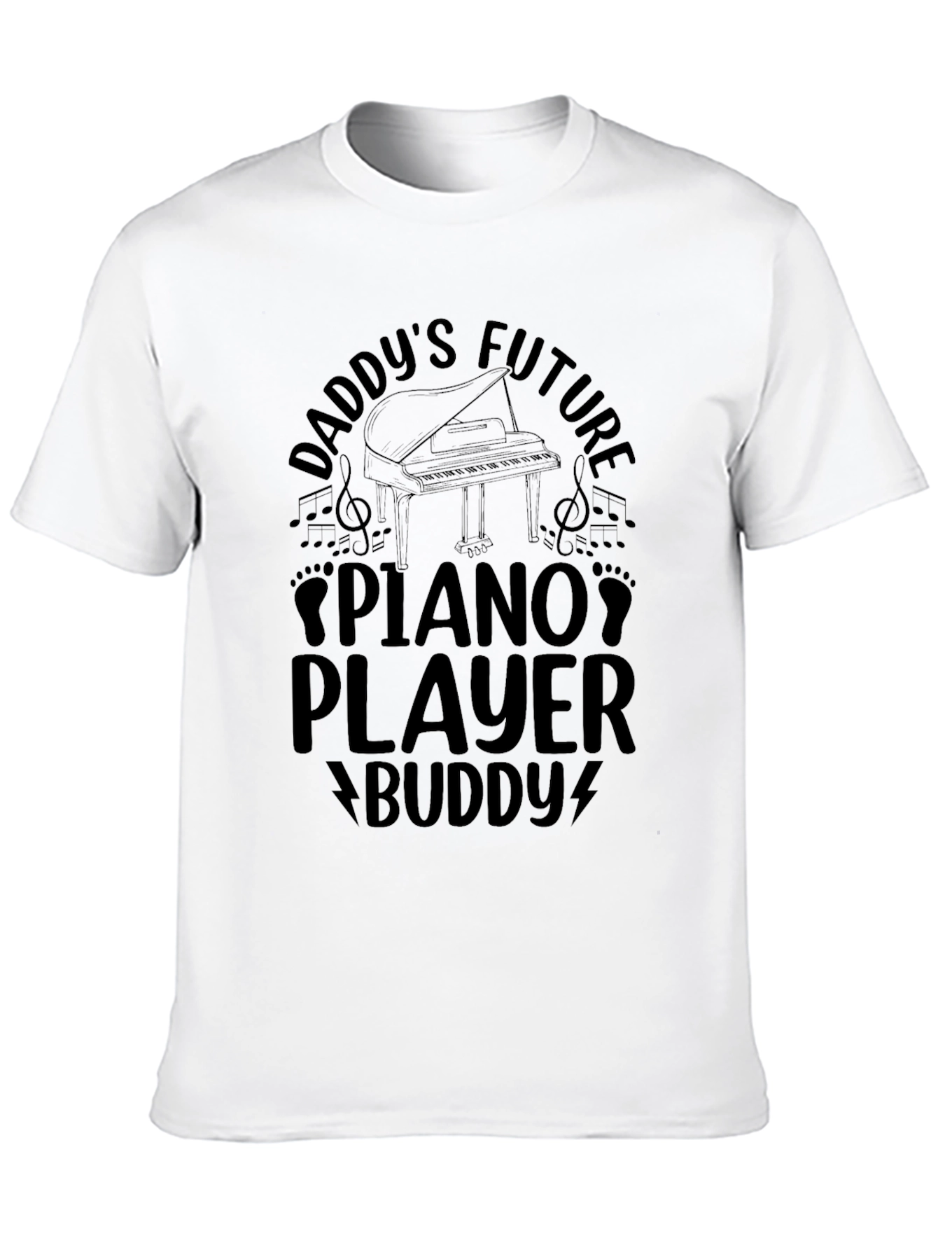 Daddys Future Piano Player Buddy Black T-Shirt