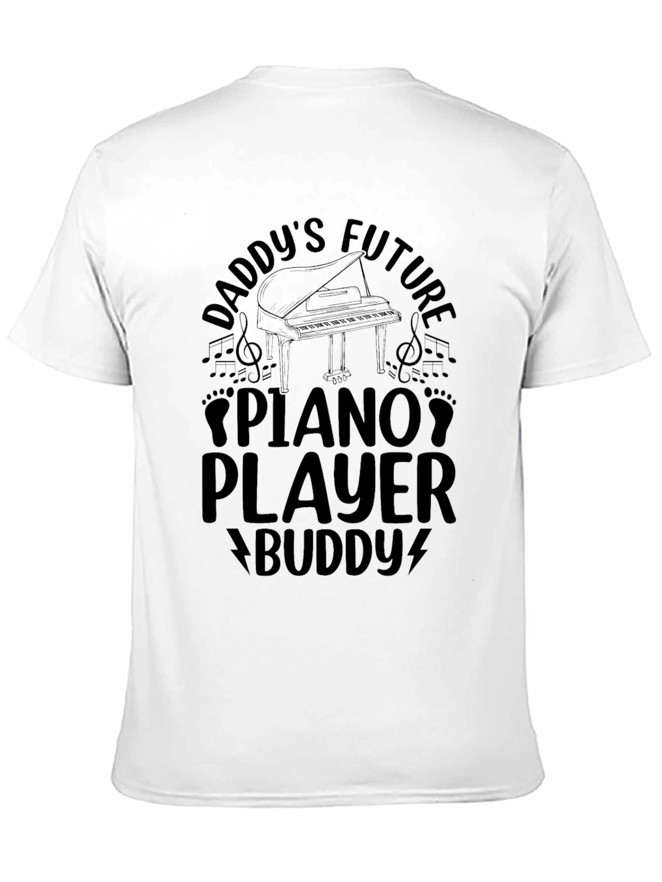 Daddys Future Piano Player Buddy Black T-Shirt