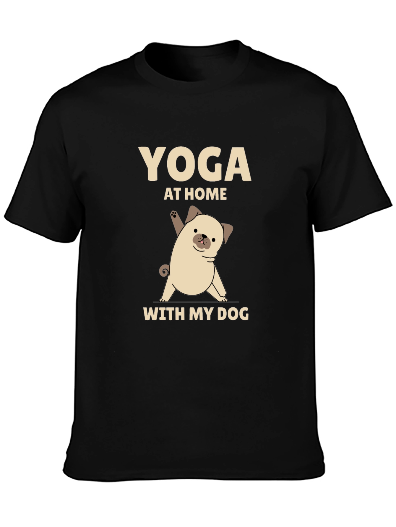 Yoga Pug T-Shirt - At Home With My Dog