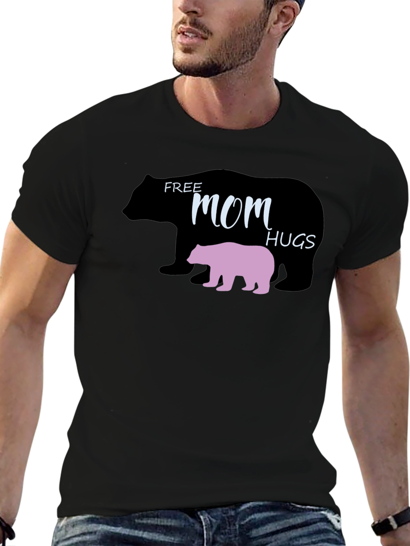 Free Mom Hugs Bear Graphic T-Shirt