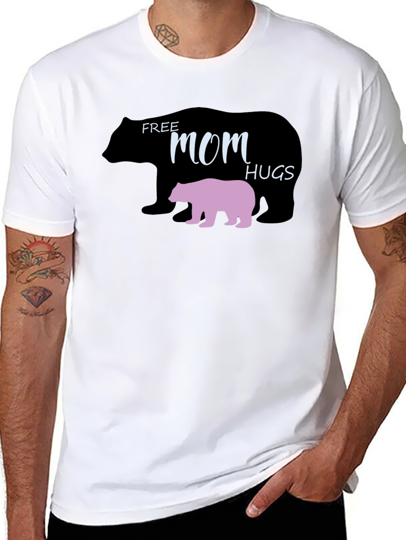 Free Mom Hugs Bear Graphic T-Shirt