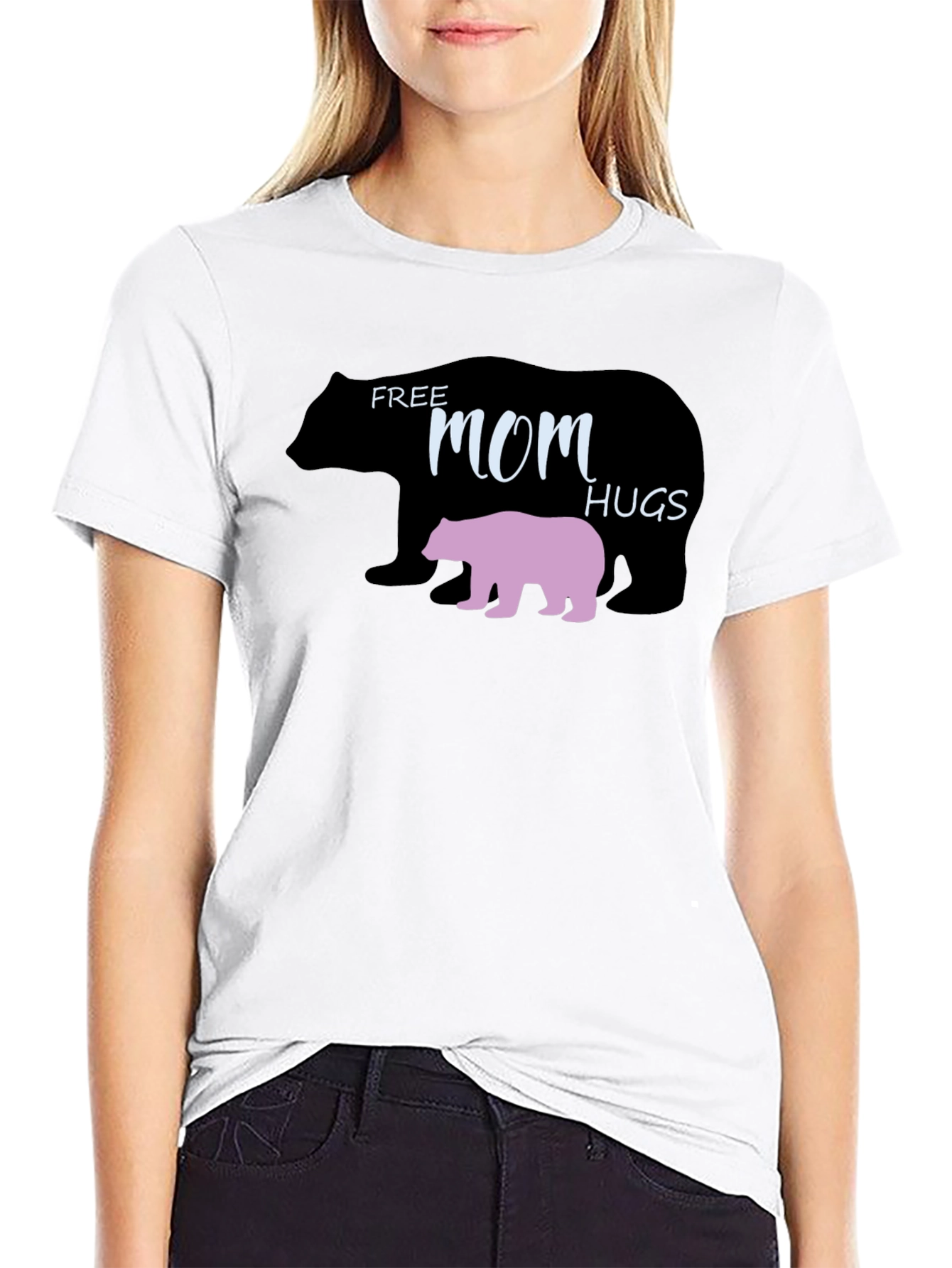 Free Mom Hugs Bear Graphic T-Shirt