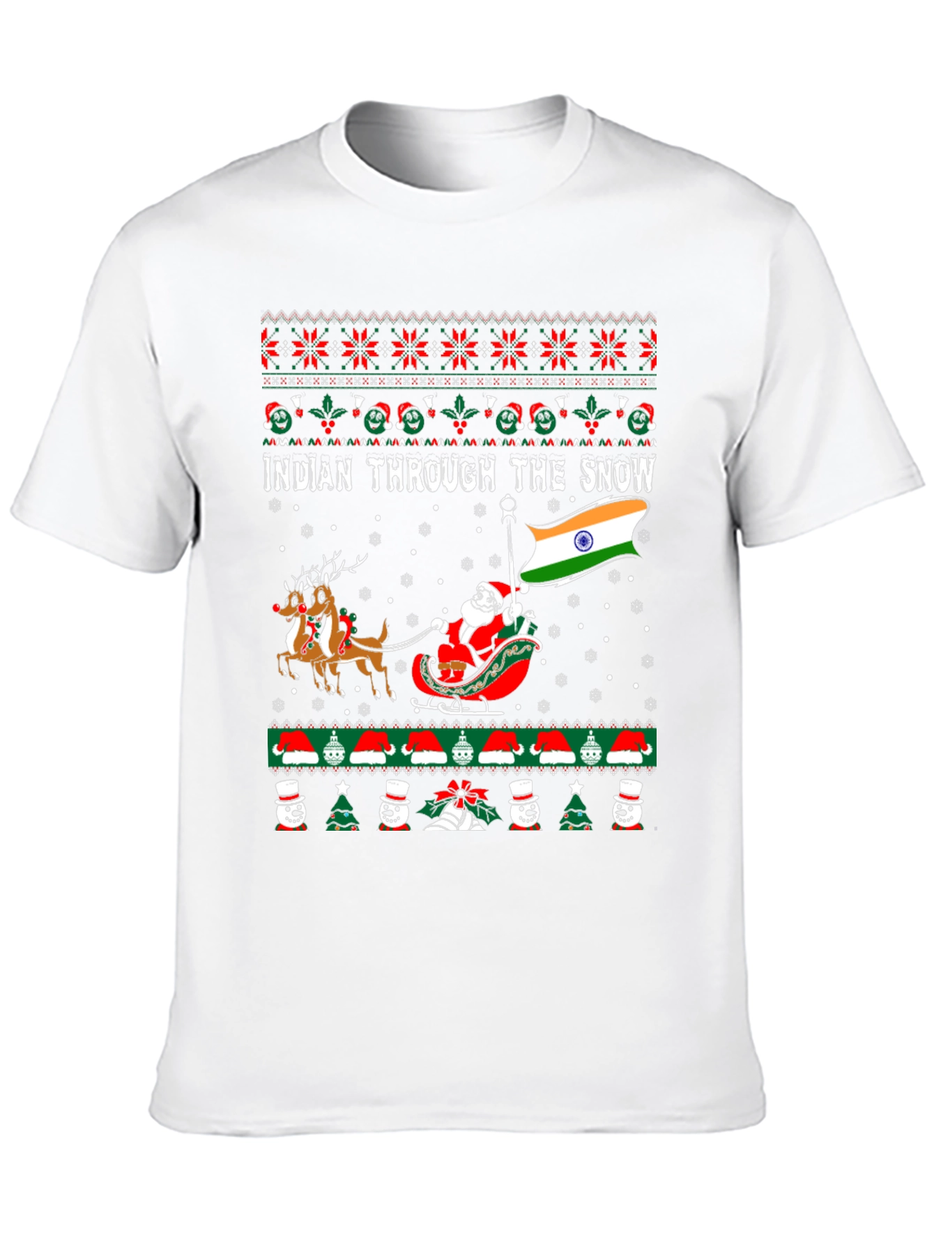 Indian Through The Snow Christmas T-Shirt