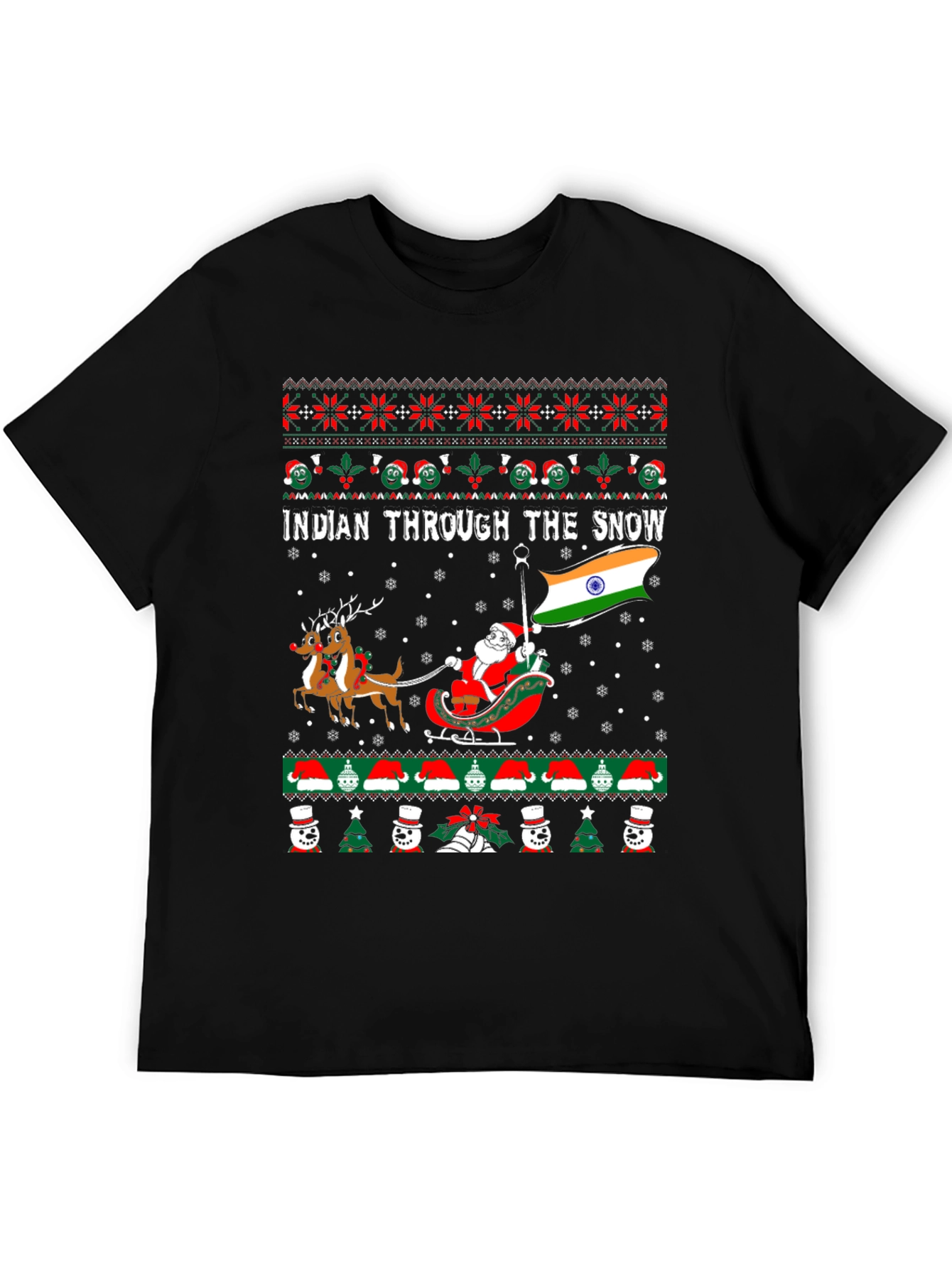 Indian Through The Snow Christmas T-Shirt
