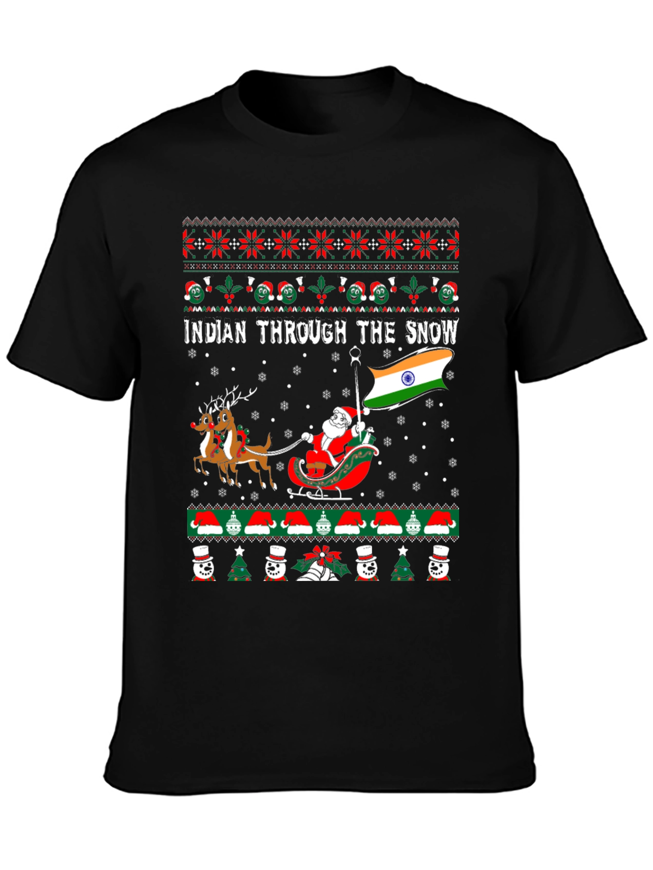 Indian Through The Snow Christmas T-Shirt