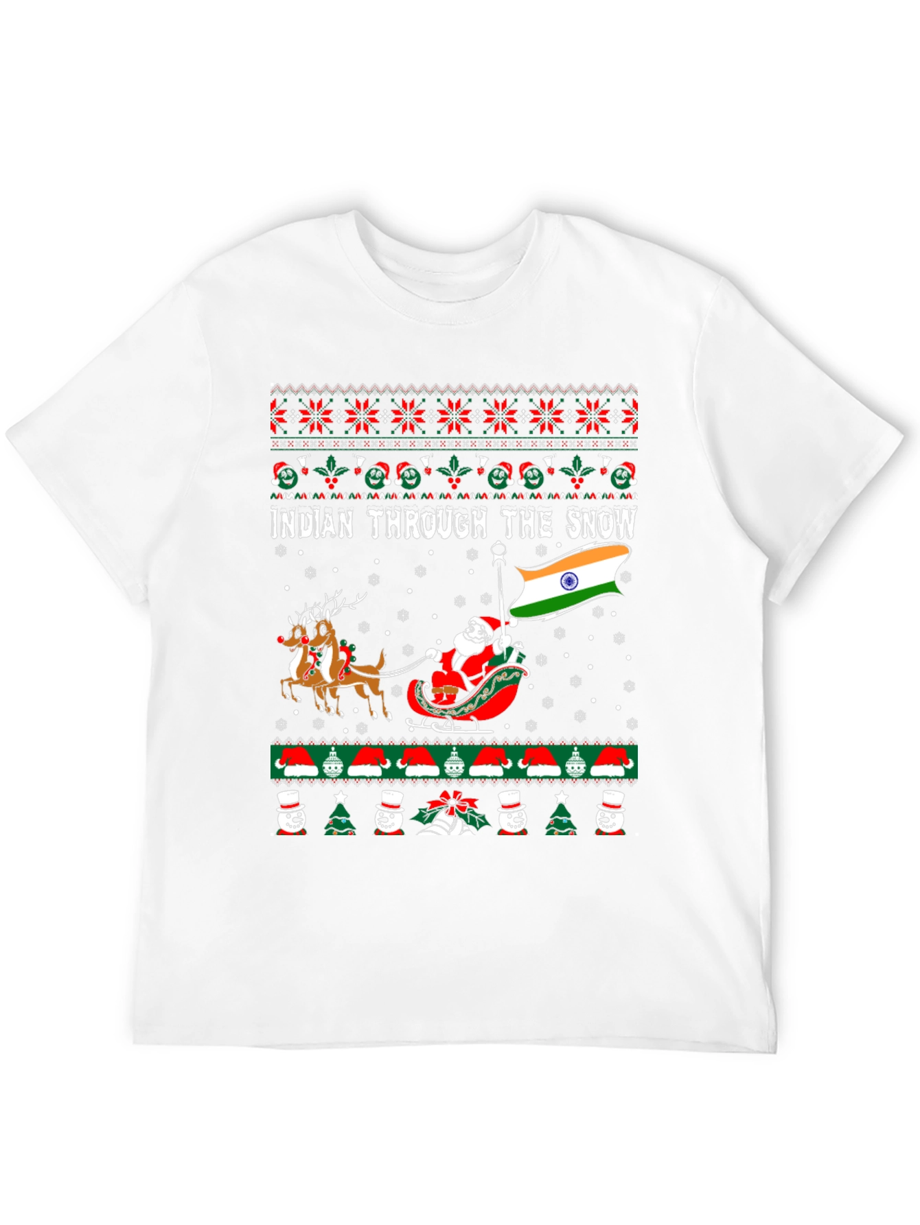 Indian Through The Snow Christmas T-Shirt