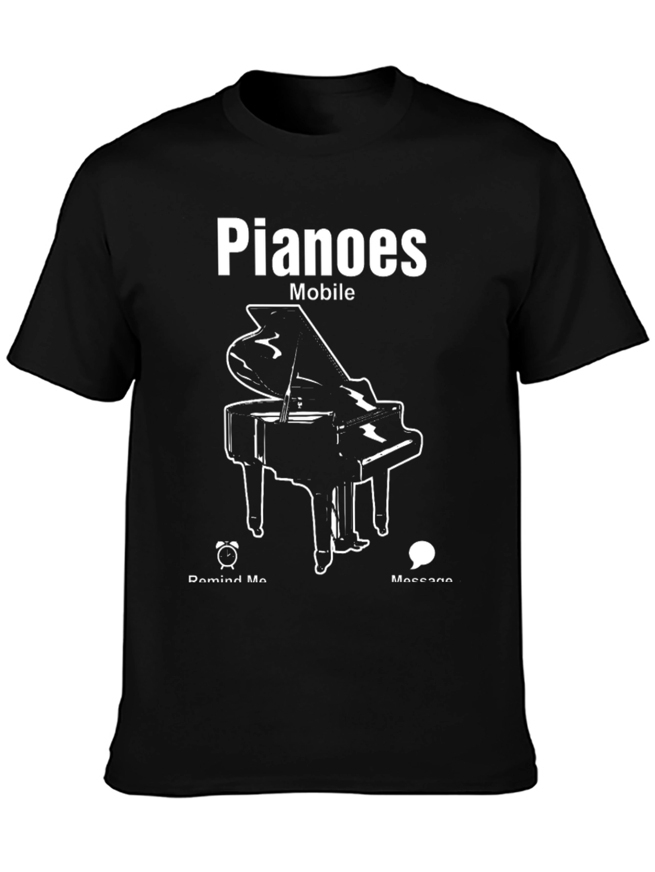 Pianoes Mobile Black T-Shirt