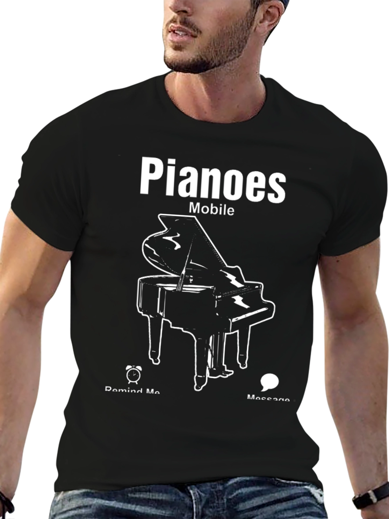 Pianoes Mobile Black T-Shirt