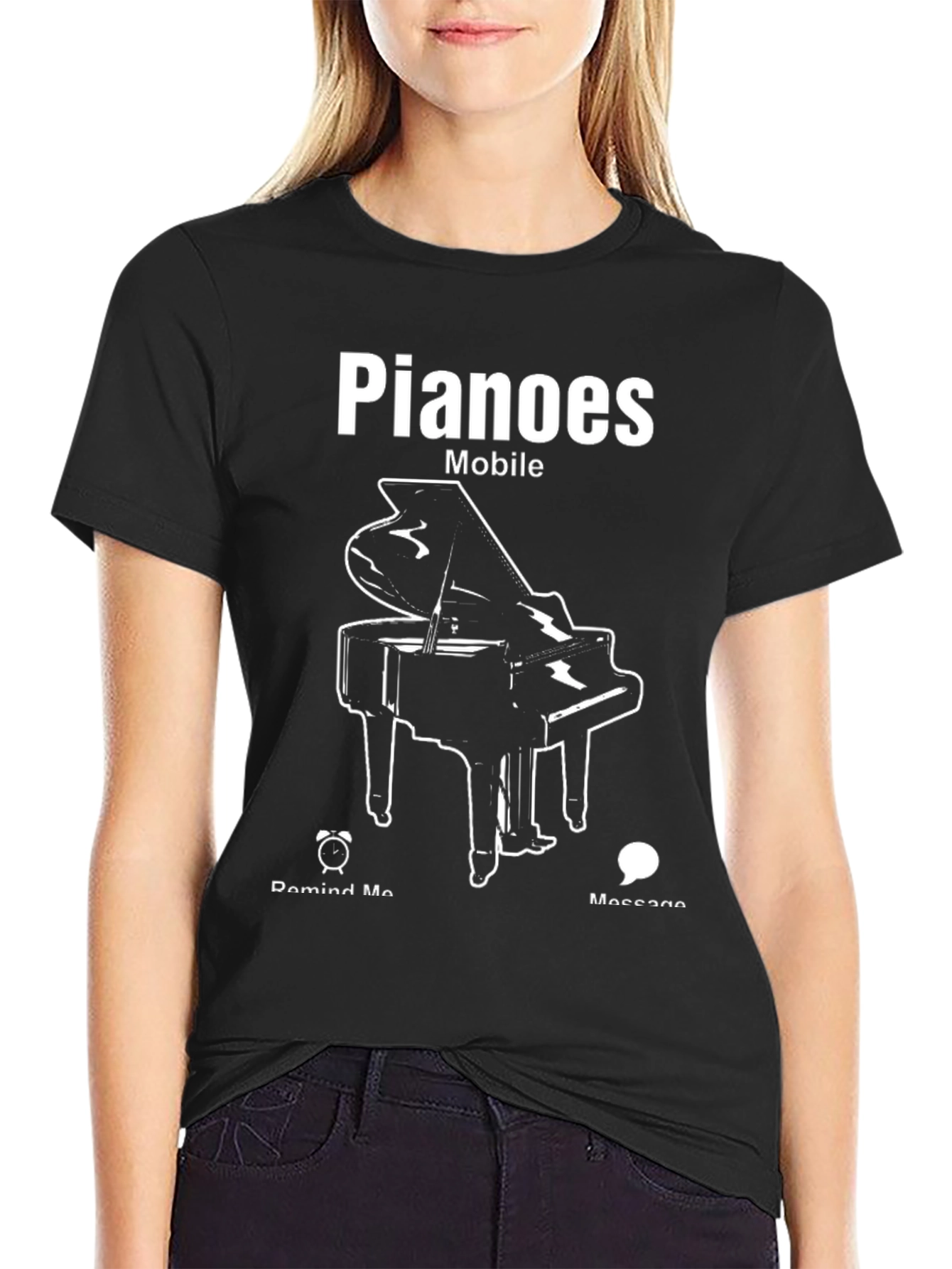 Pianoes Mobile Black T-Shirt