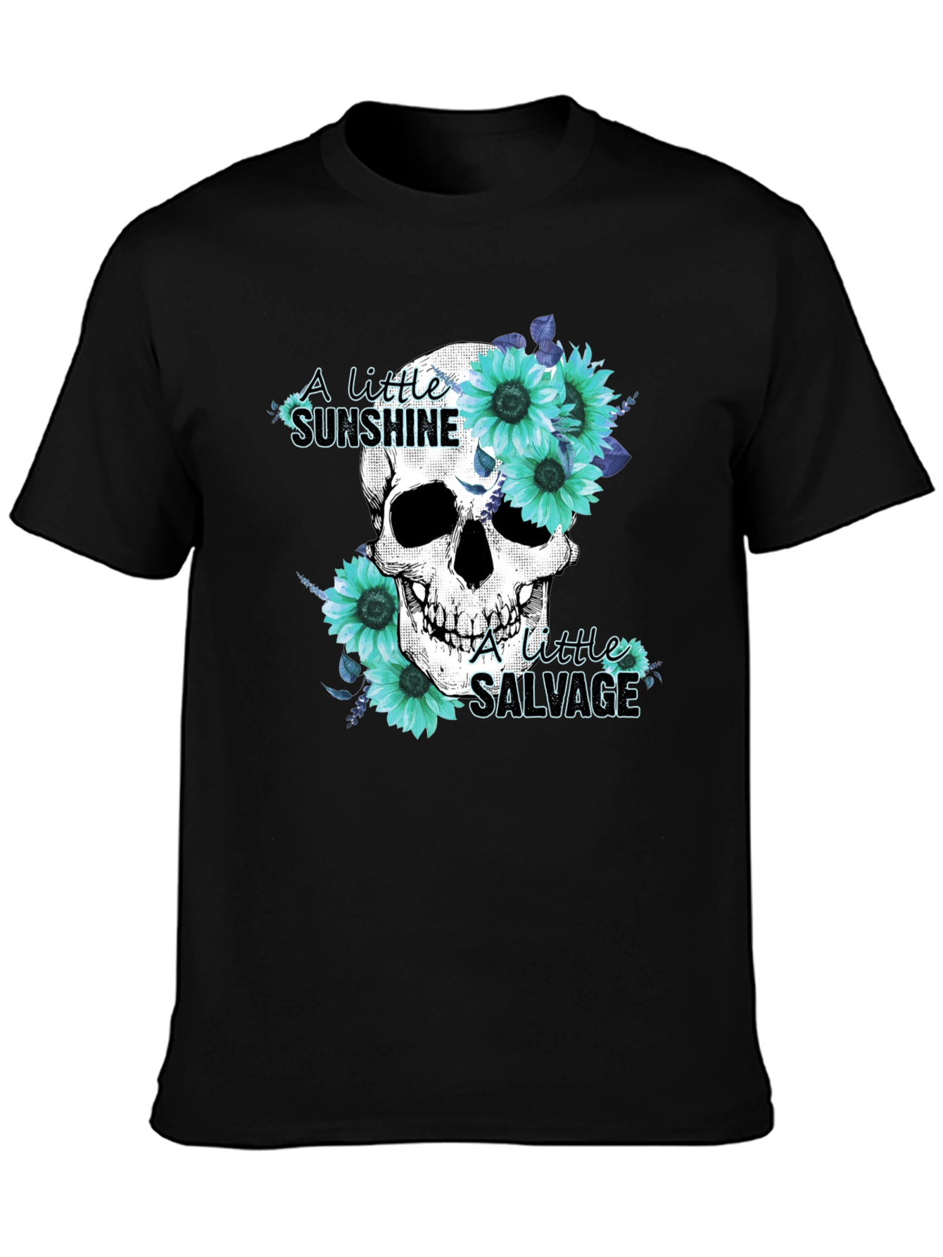Skull & Sunflower Graphic Tee - Sunshine Salvage Design