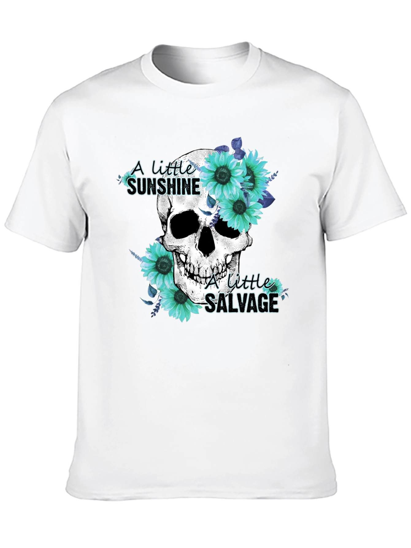 Skull & Sunflower Graphic Tee - Sunshine Salvage Design